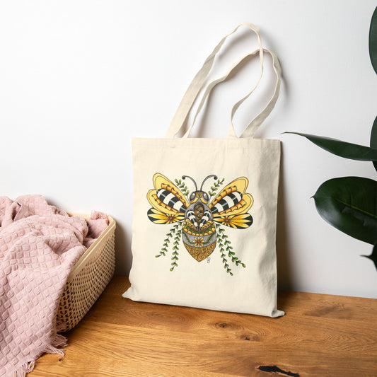 Queen Bee Cotton Canvas Tote Bag