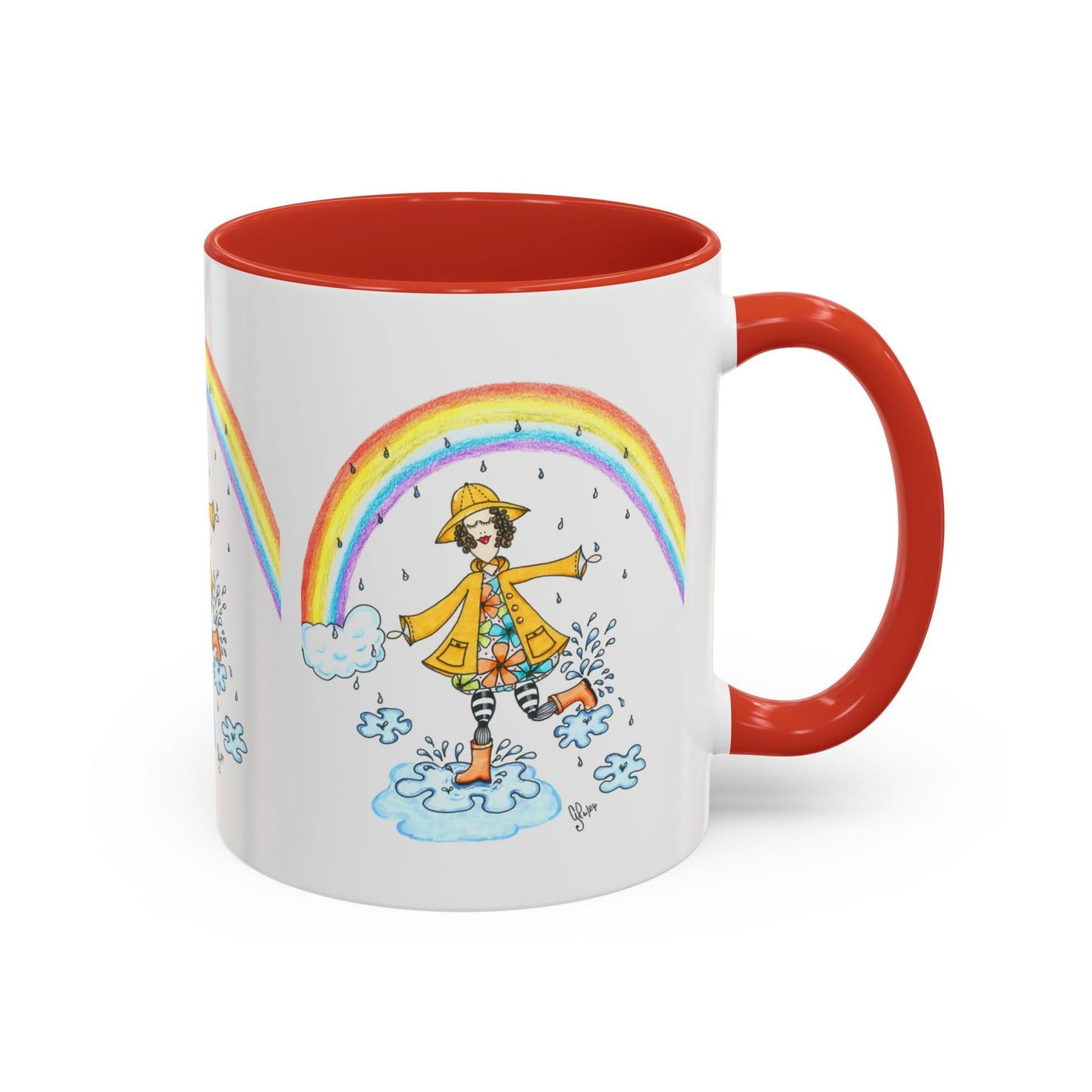 Dancing In The Rain Accent Coffee Mug (11, 15oz)