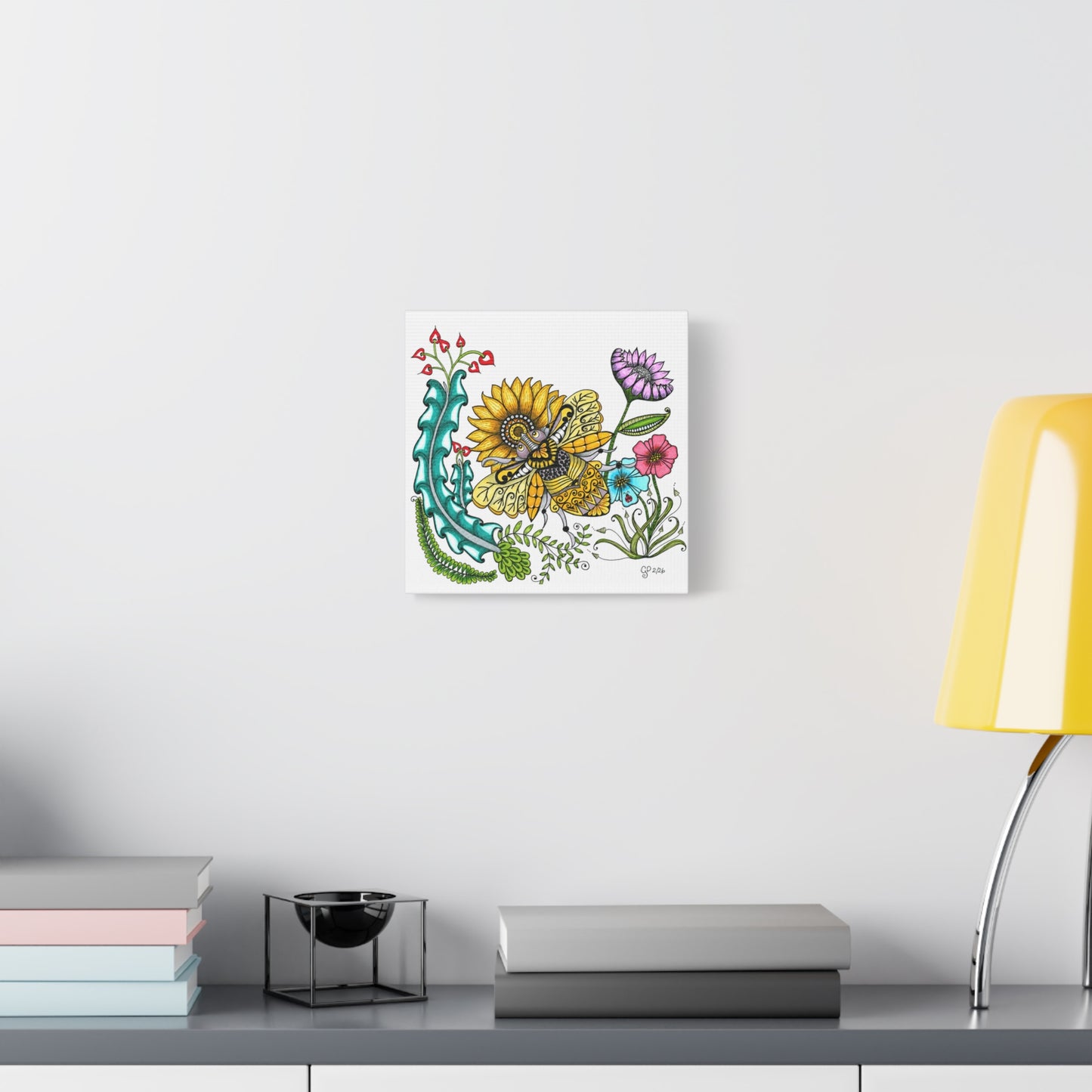Boho Bumblebee Matte Canvas, Stretched, 1.25"