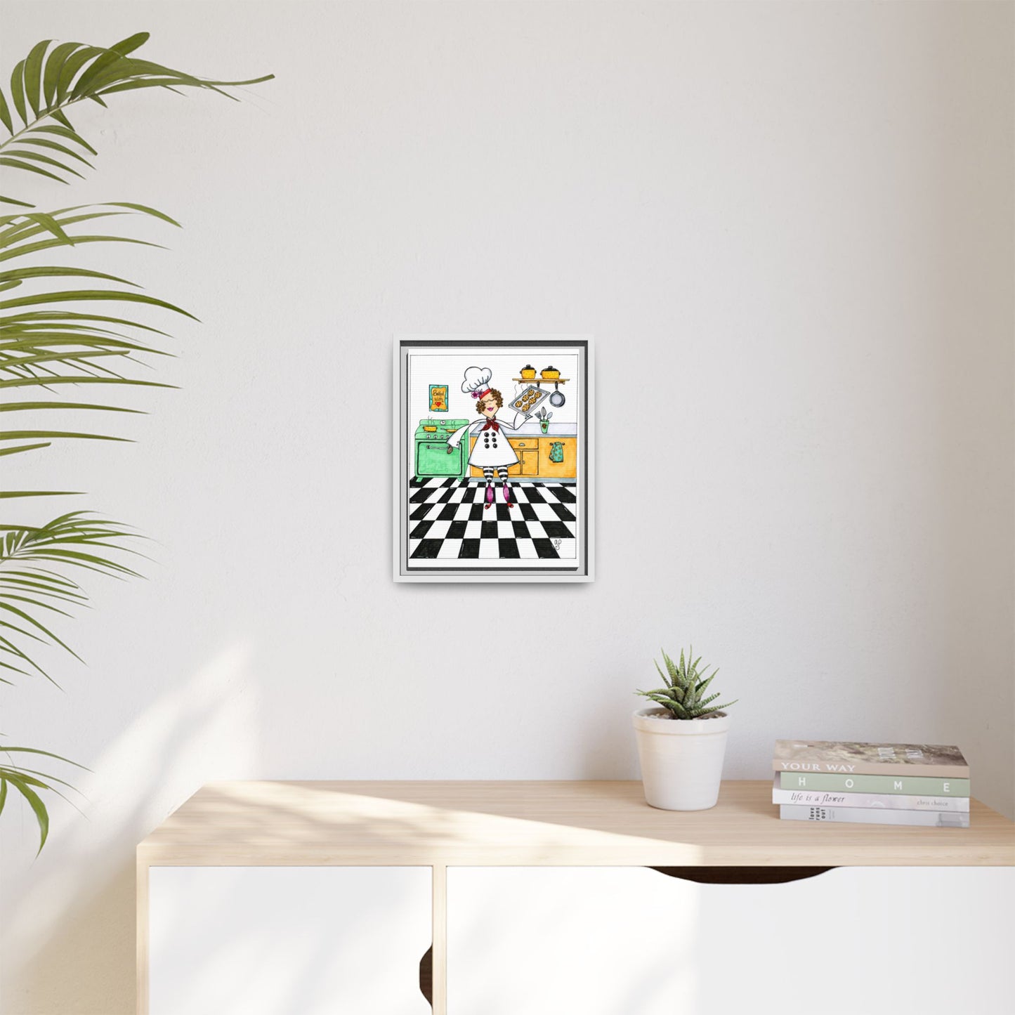 She Bakes! Matte Canvas, Framed (Multi-color)