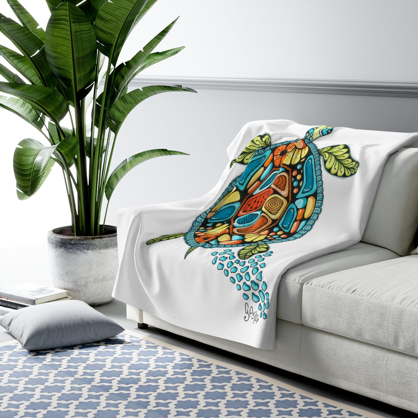 Sea Turtle Sherpa Fleece Blanket