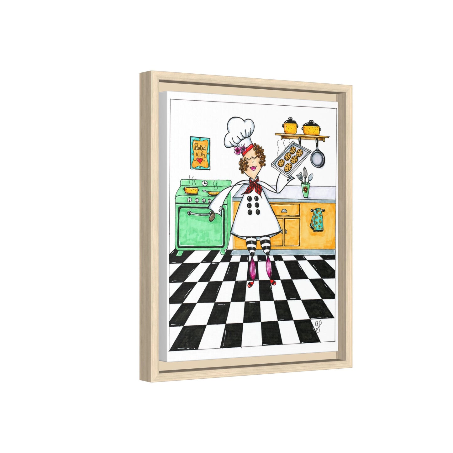 She Bakes! Matte Canvas, Framed (Multi-color)