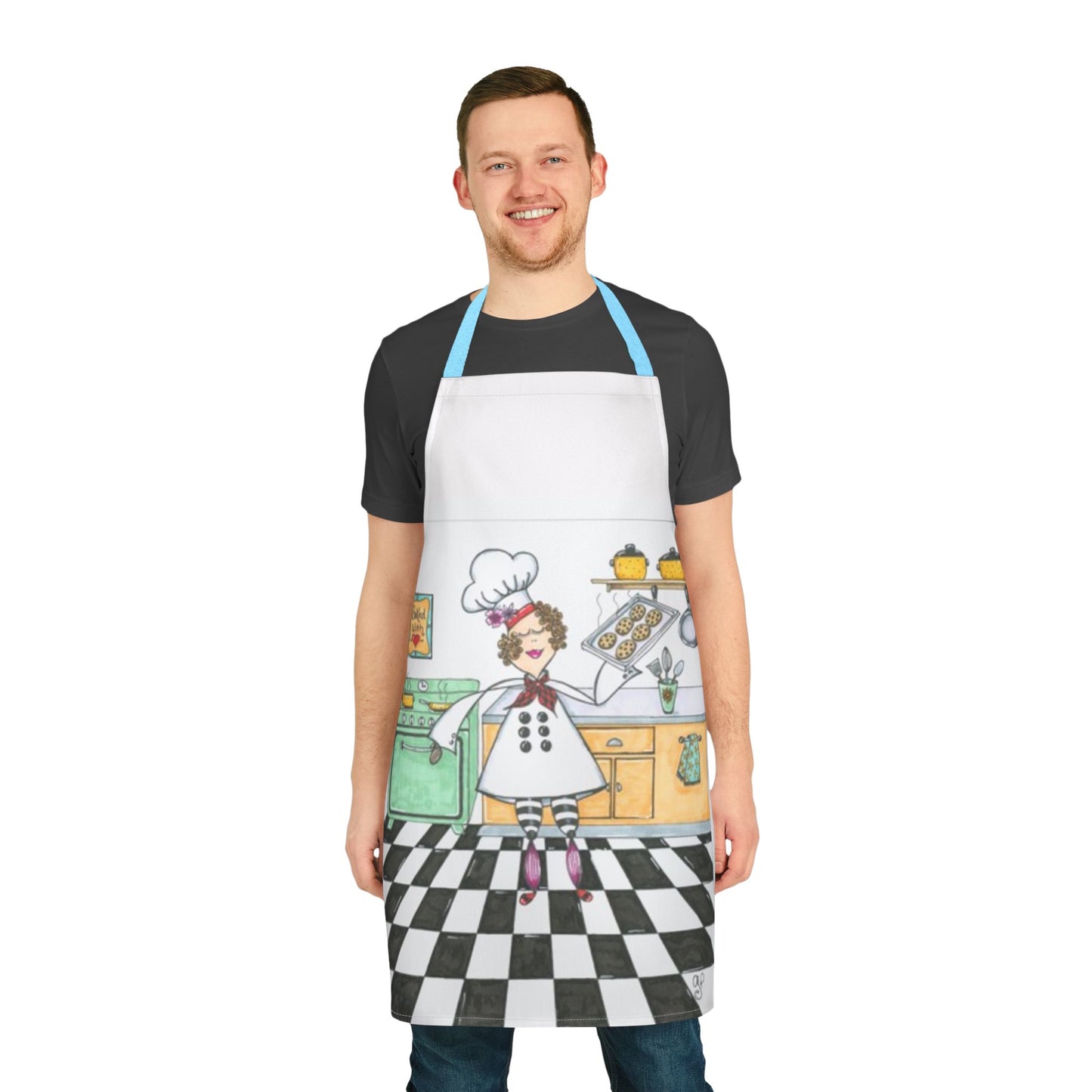 She Bakes! Apron, 5-Color Straps (AOP)