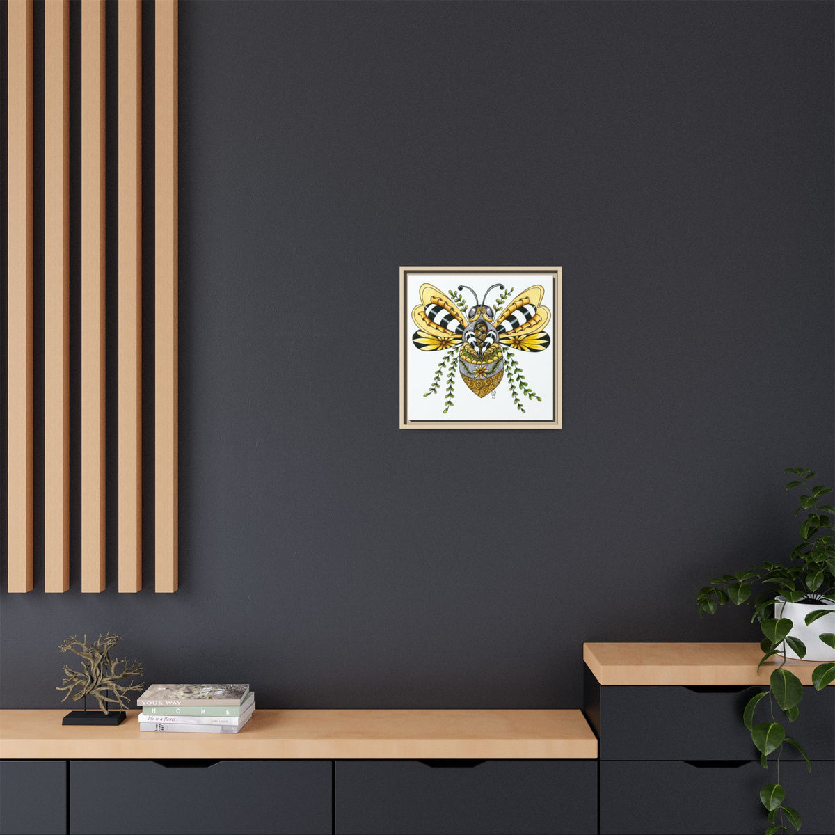 Queen Bee Matte Canvas, Framed (Multi-color)