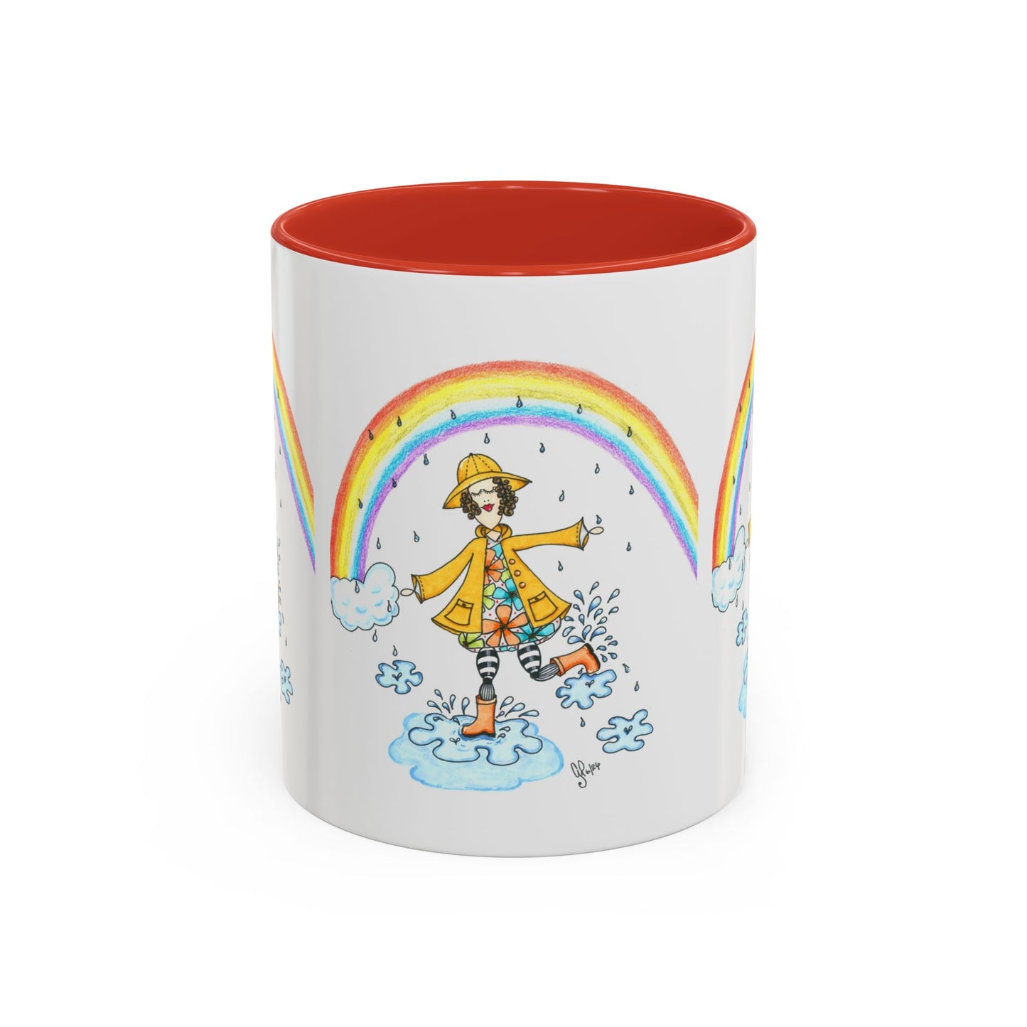 Dancing In The Rain Accent Coffee Mug (11, 15oz)