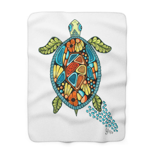 Sea Turtle Sherpa Fleece Blanket