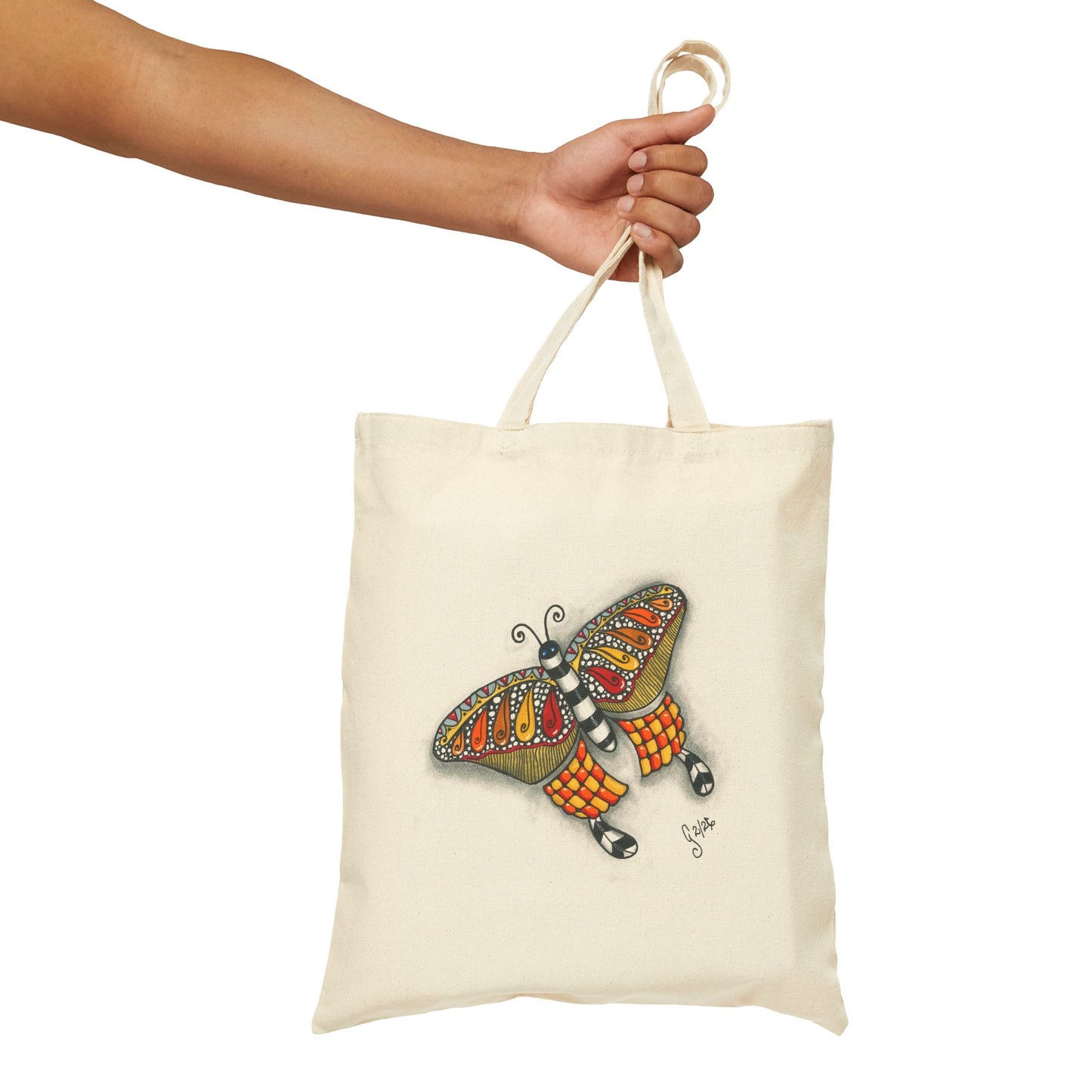Butterfly Cotton Canvas Tote Bag