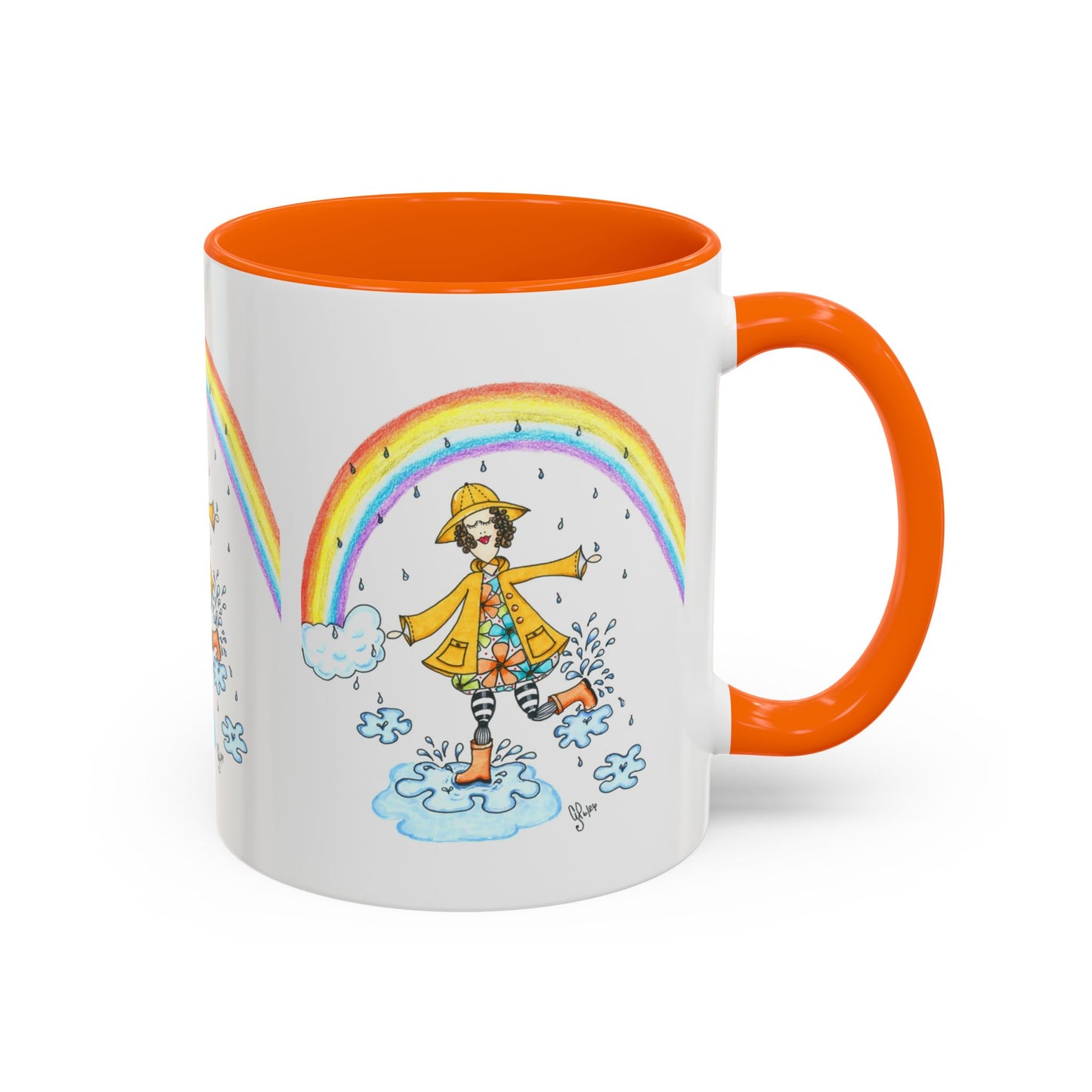 Dancing In The Rain Accent Coffee Mug (11, 15oz)