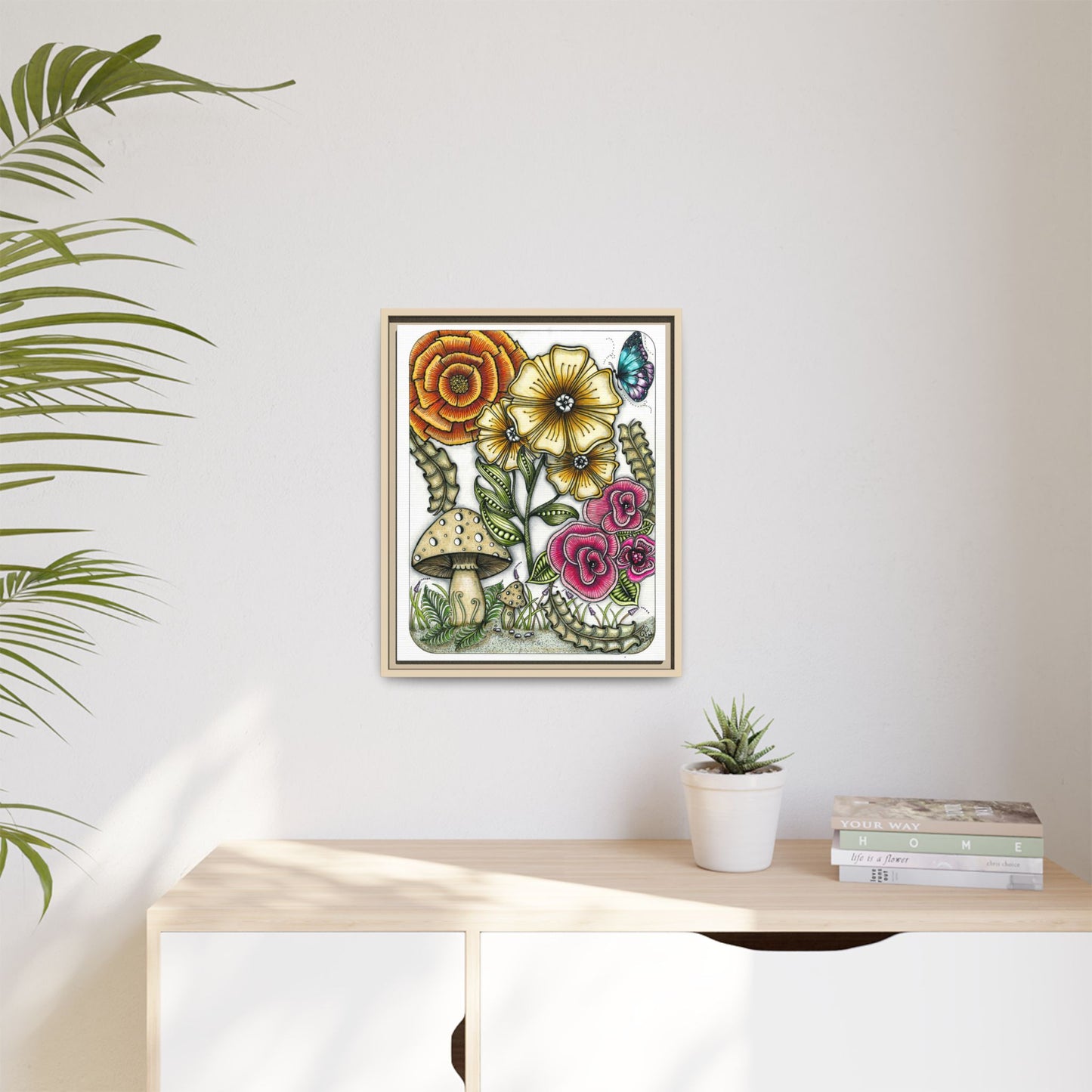 Wild Flowers Matte Canvas, Framed (Multi-color)
