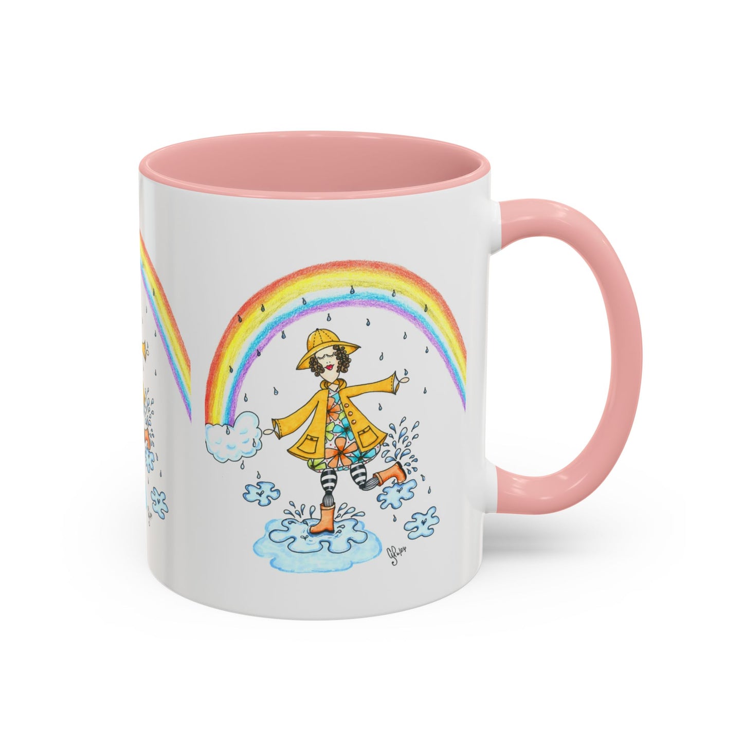 Dancing In The Rain Accent Coffee Mug (11, 15oz)
