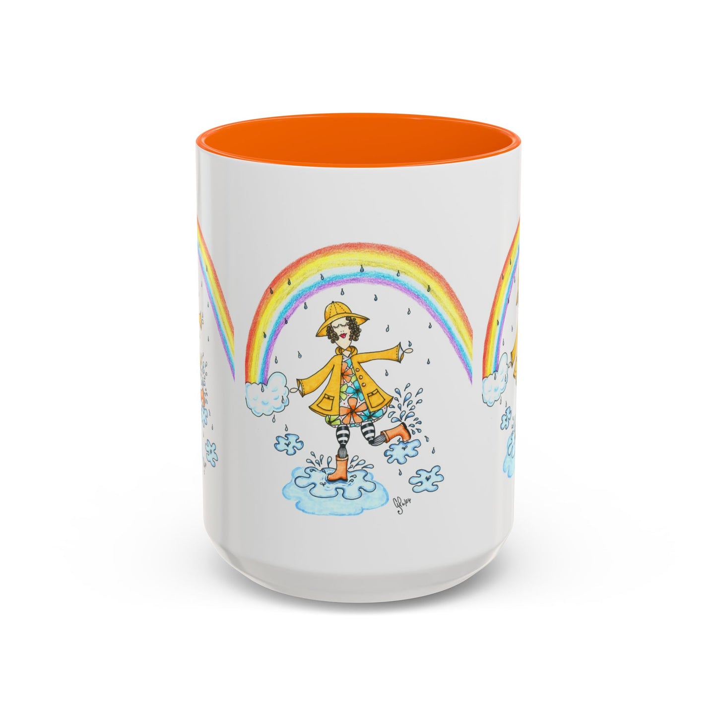 Dancing In The Rain Accent Coffee Mug (11, 15oz)