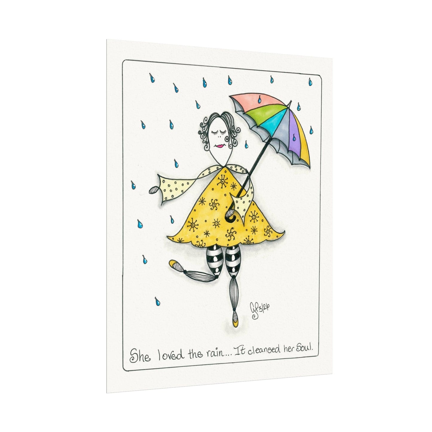 The Rain Cleansed Her Soul Textured Watercolor Matte Posters