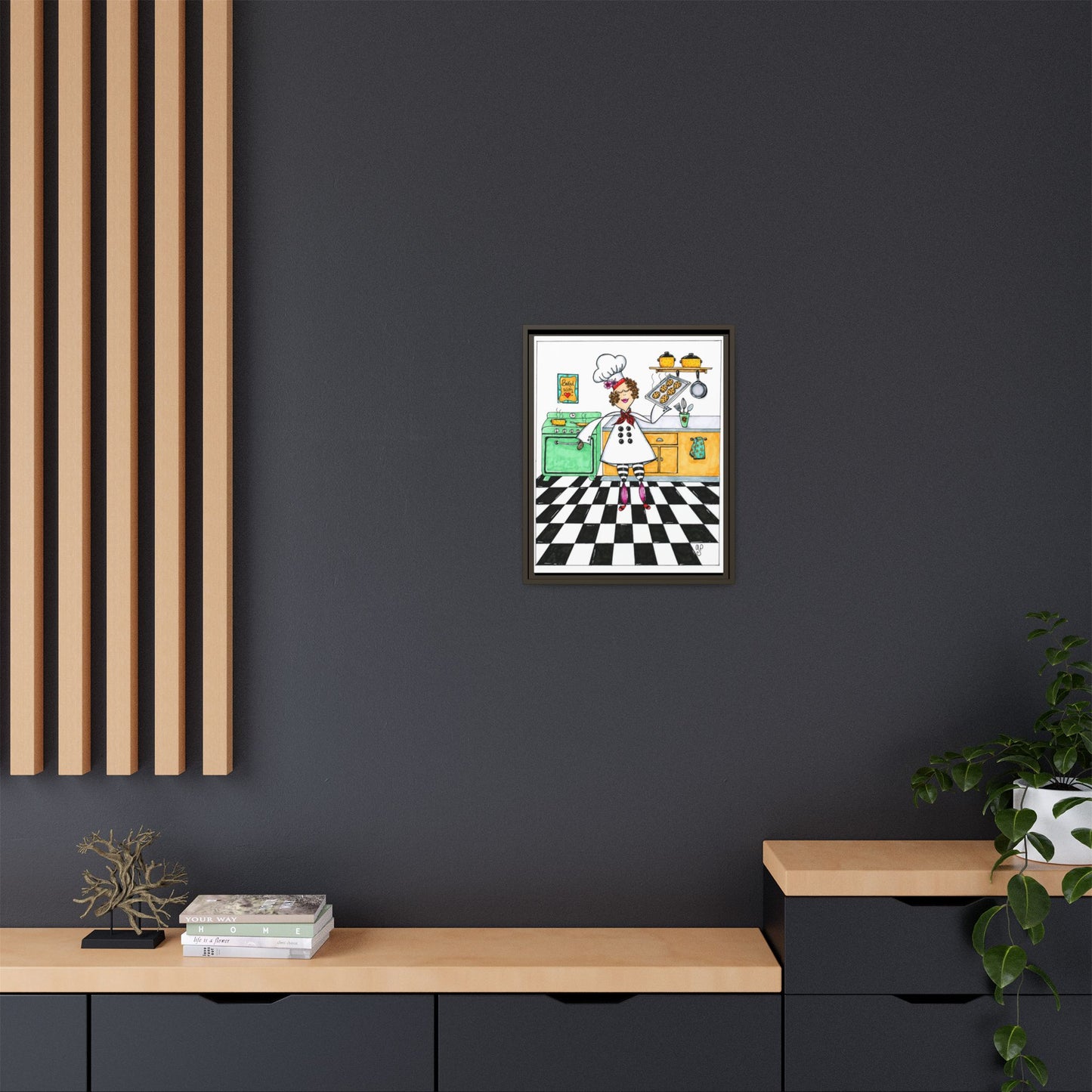 She Bakes! Matte Canvas, Framed (Multi-color)
