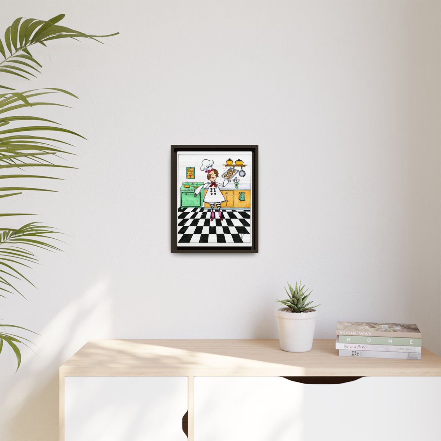 She Bakes! Matte Canvas, Framed (Multi-color)