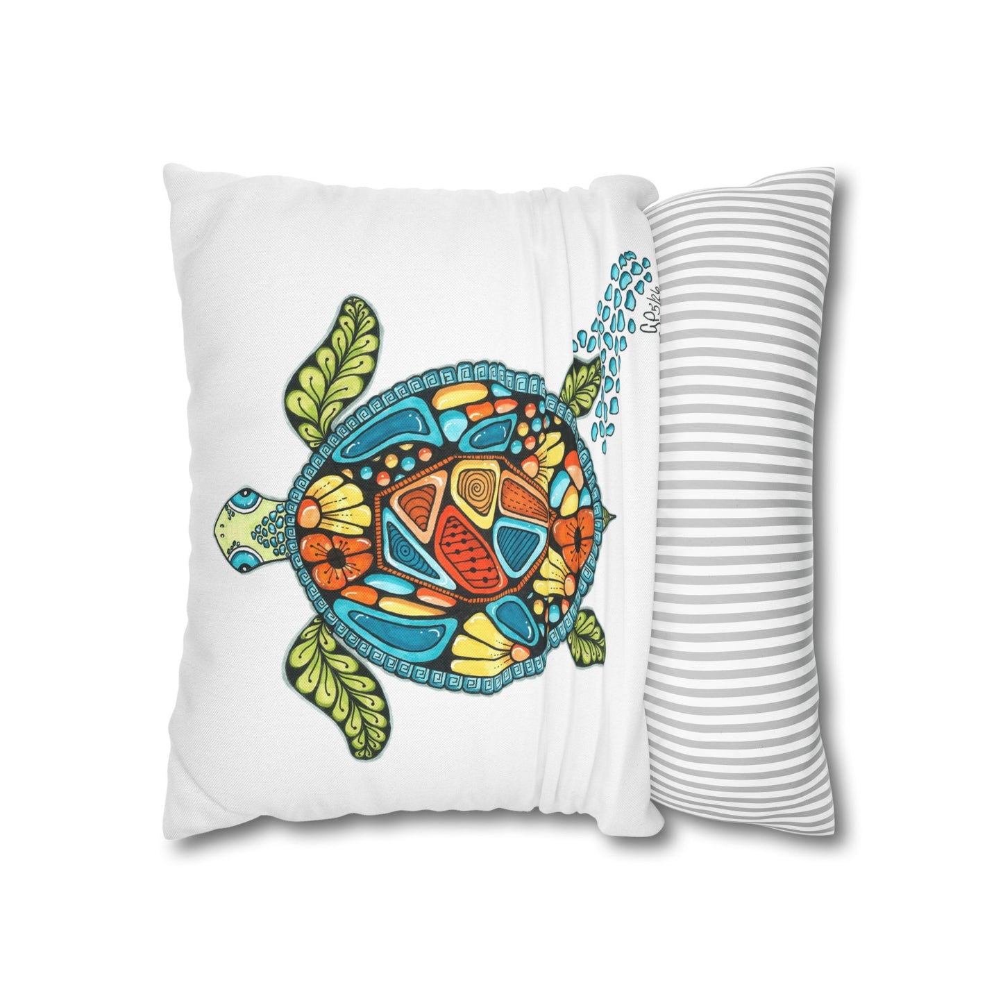 Sea Turtle Spun Polyester Square Pillowcase