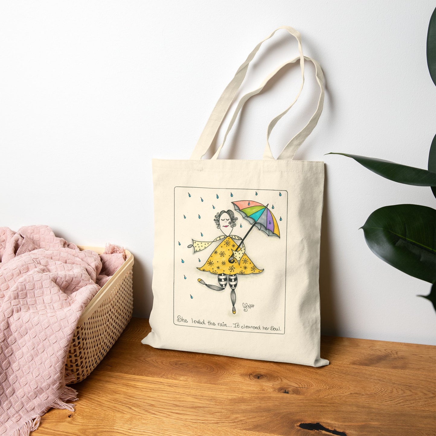 The Rain Cleansed Her Soul Cotton Canvas Tote Bag
