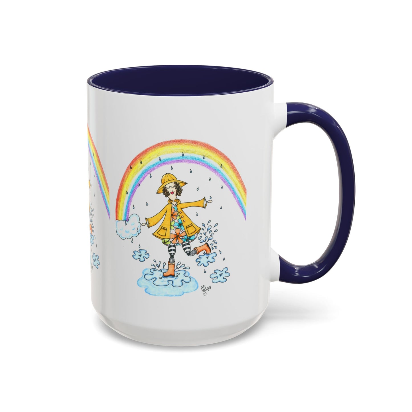 Dancing In The Rain Accent Coffee Mug (11, 15oz)