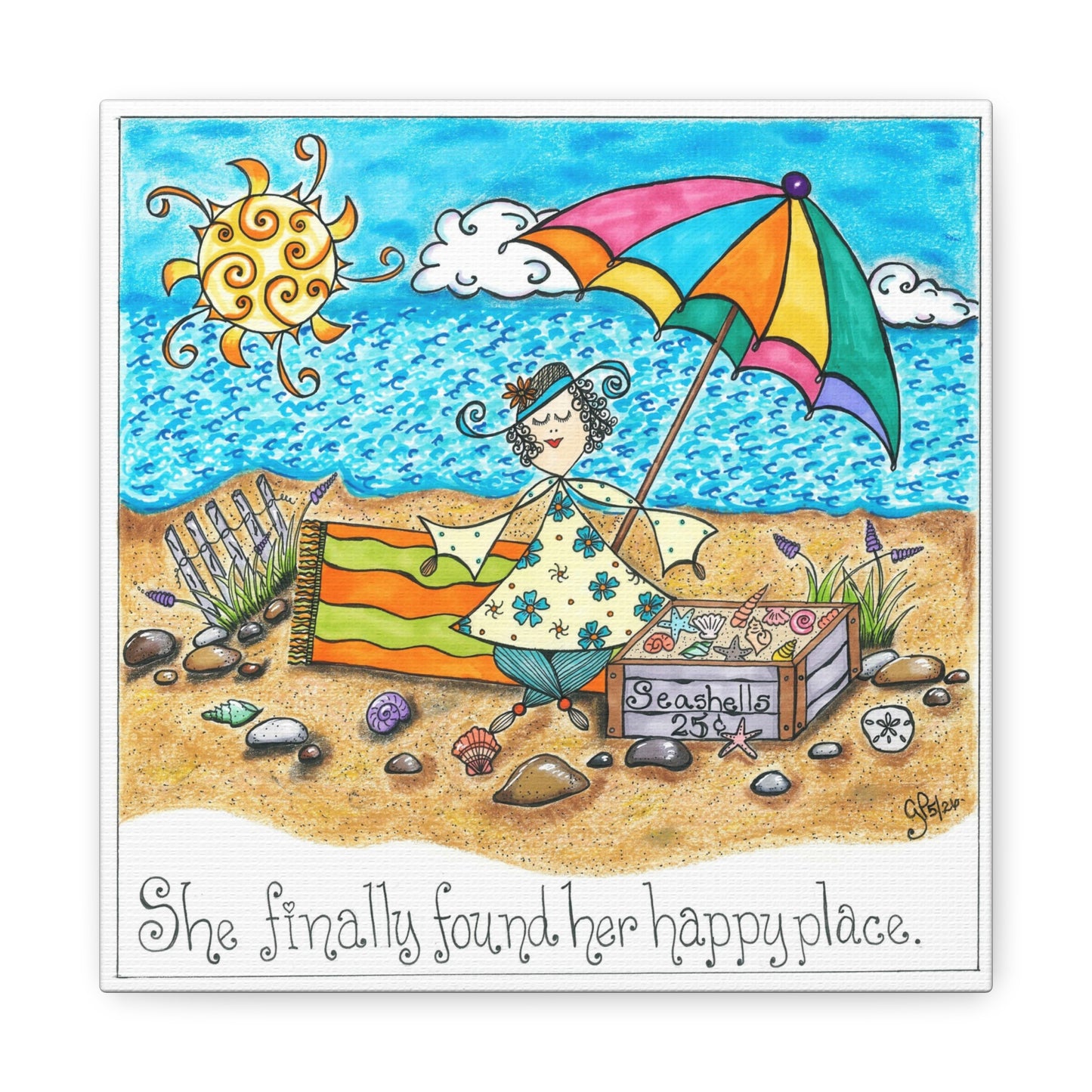 Happy Place Matte Canvas, Stretched, 1.25"