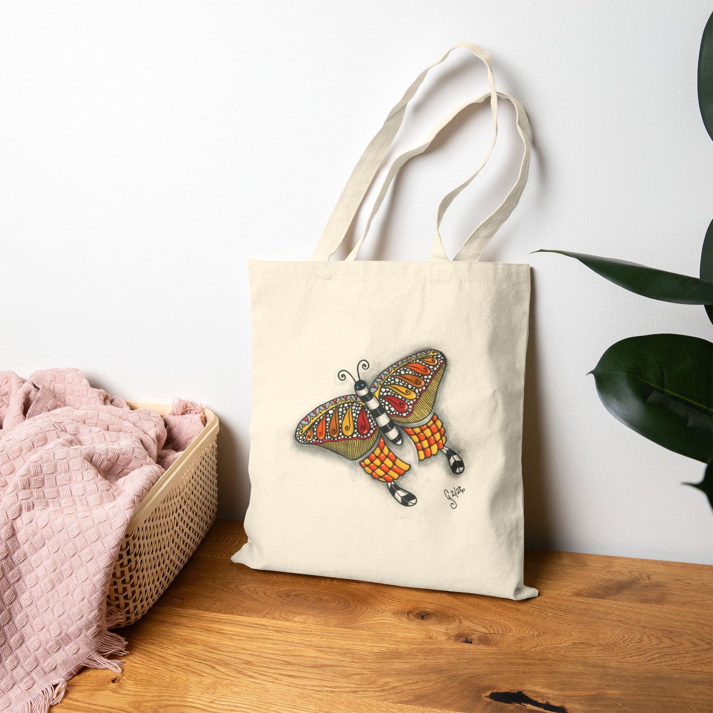 Butterfly Cotton Canvas Tote Bag