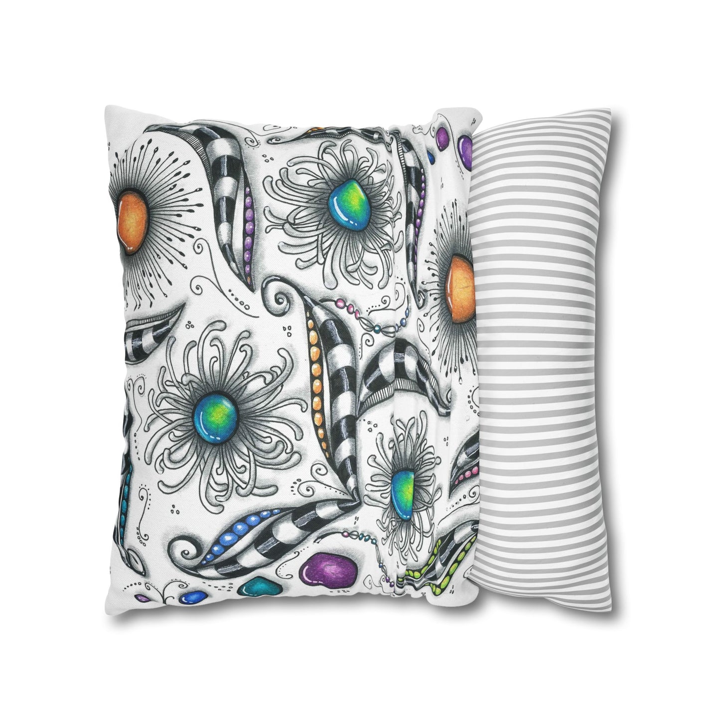 Zen Whimsy Spun Polyester Square Pillowcase