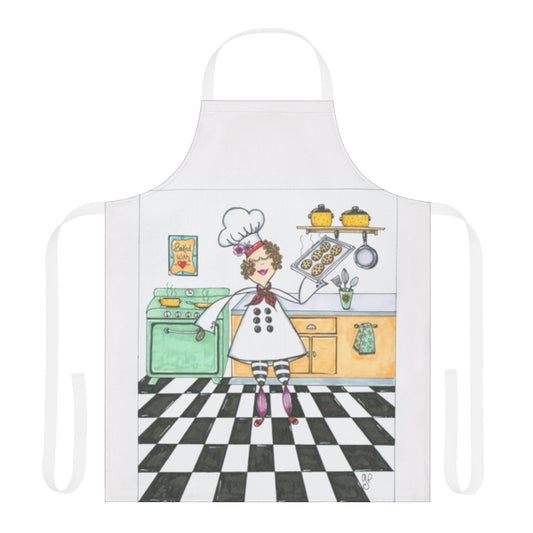 She Bakes! Apron, 5-Color Straps (AOP)