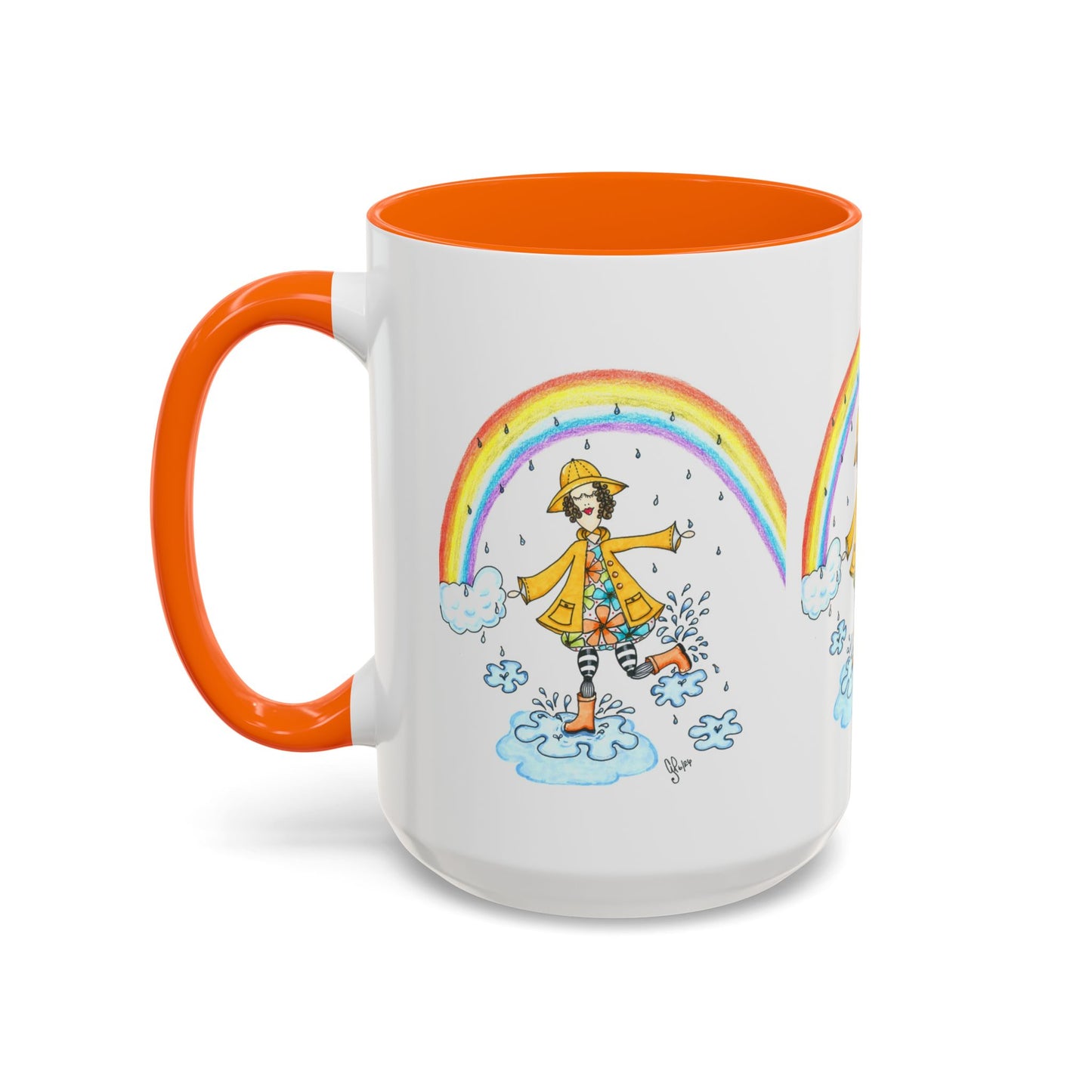 Dancing In The Rain Accent Coffee Mug (11, 15oz)