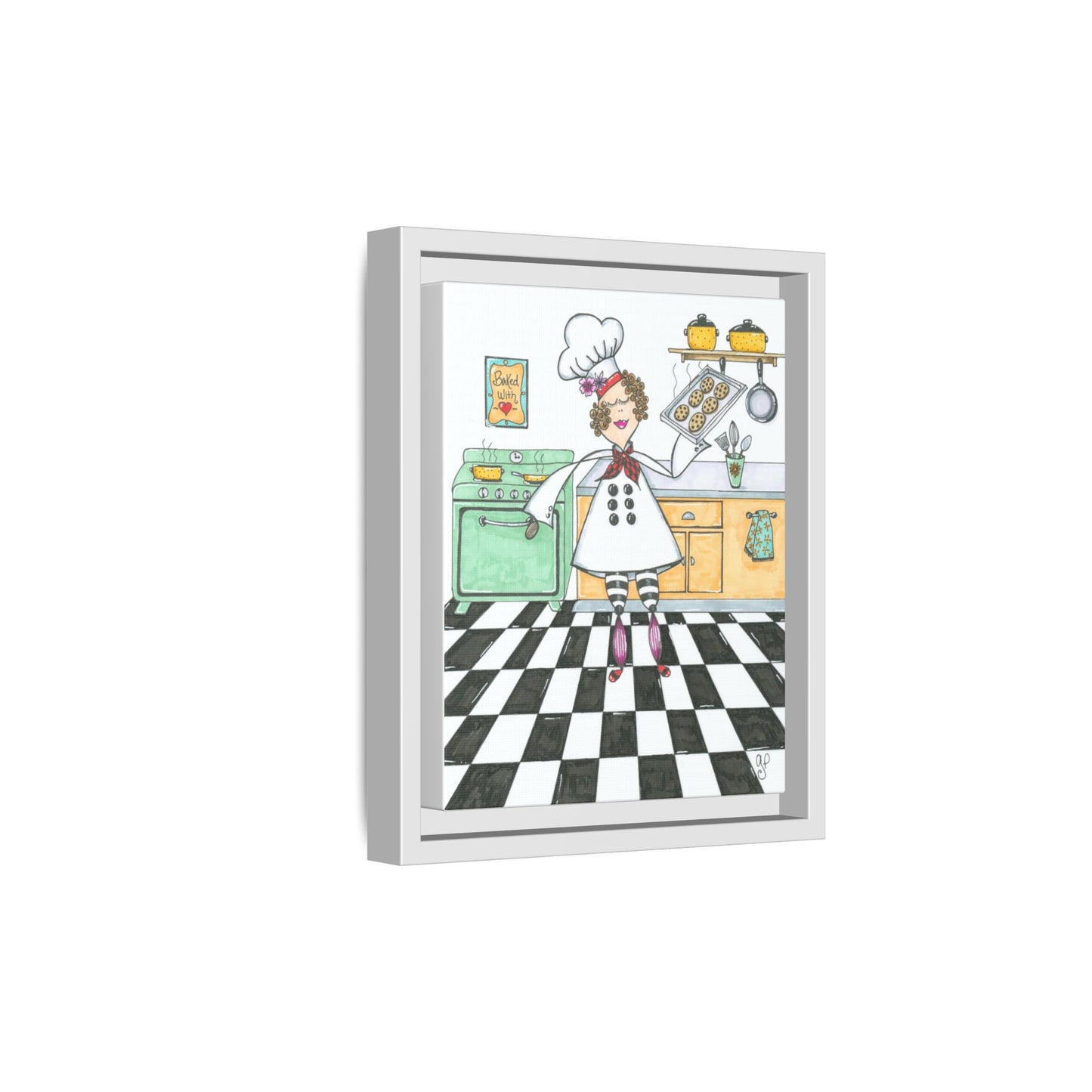 She Bakes! Matte Canvas, Framed (Multi-color)