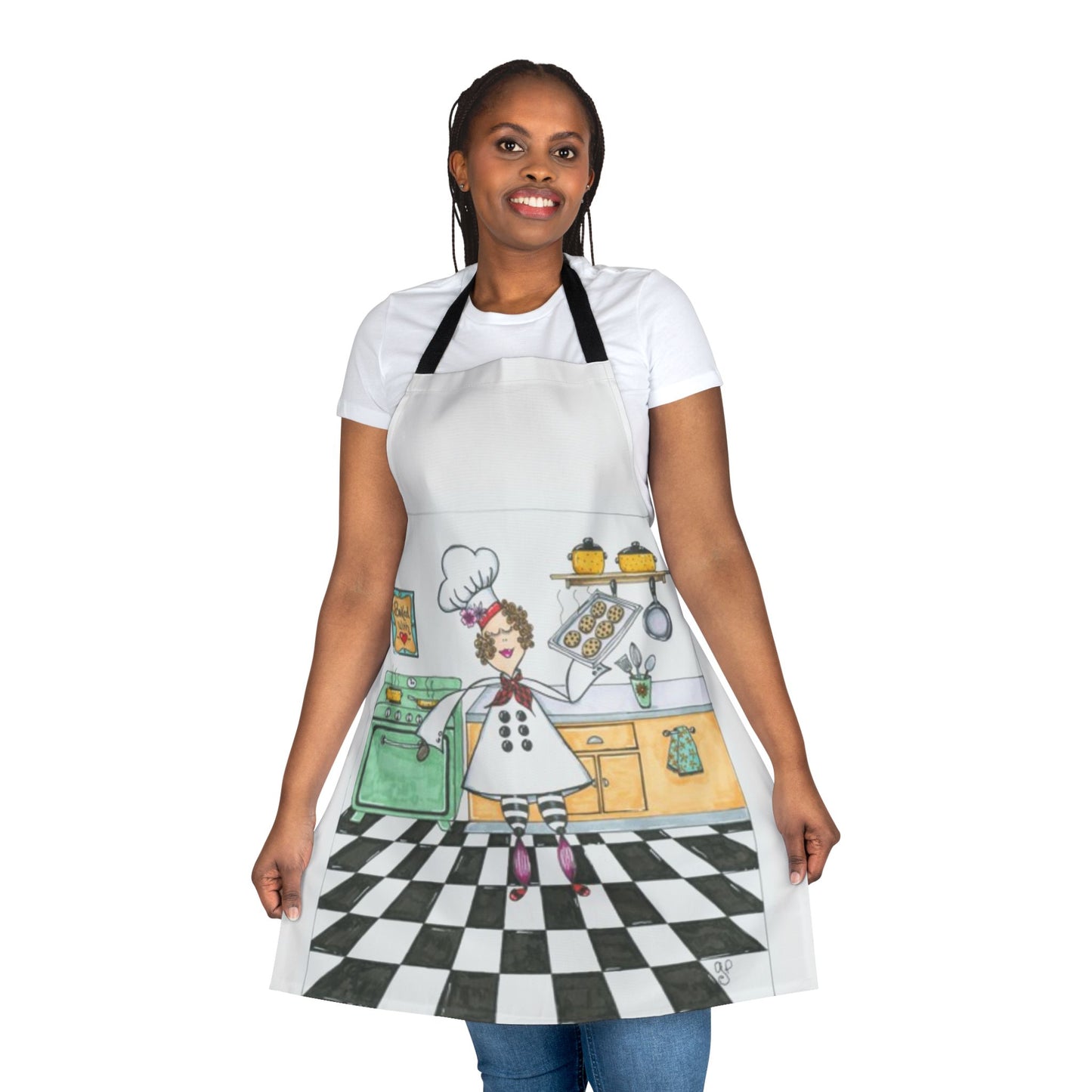 She Bakes! Apron, 5-Color Straps (AOP)