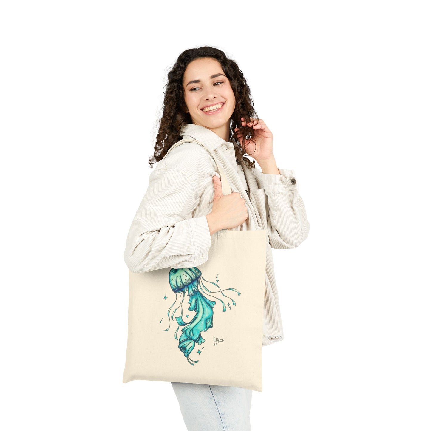 Dancing Jellyfish Cotton Canvas Tote Bag