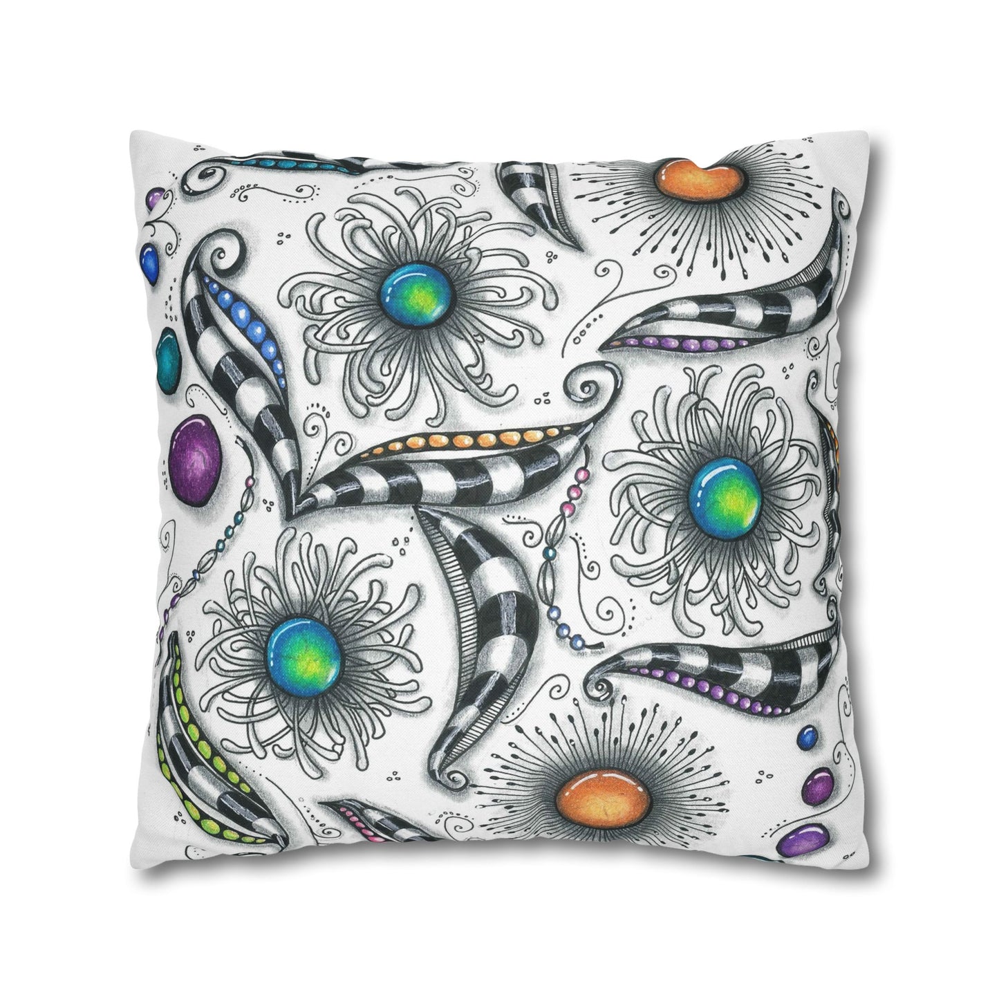 Zen Whimsy Spun Polyester Square Pillowcase