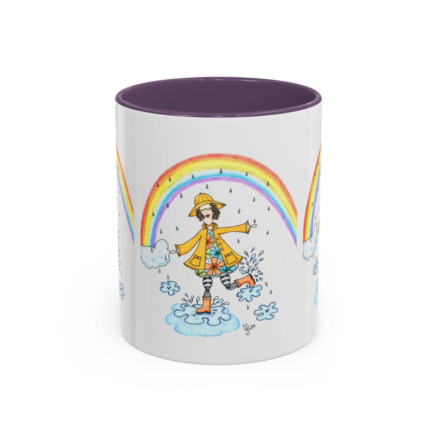 Dancing In The Rain Accent Coffee Mug (11, 15oz)