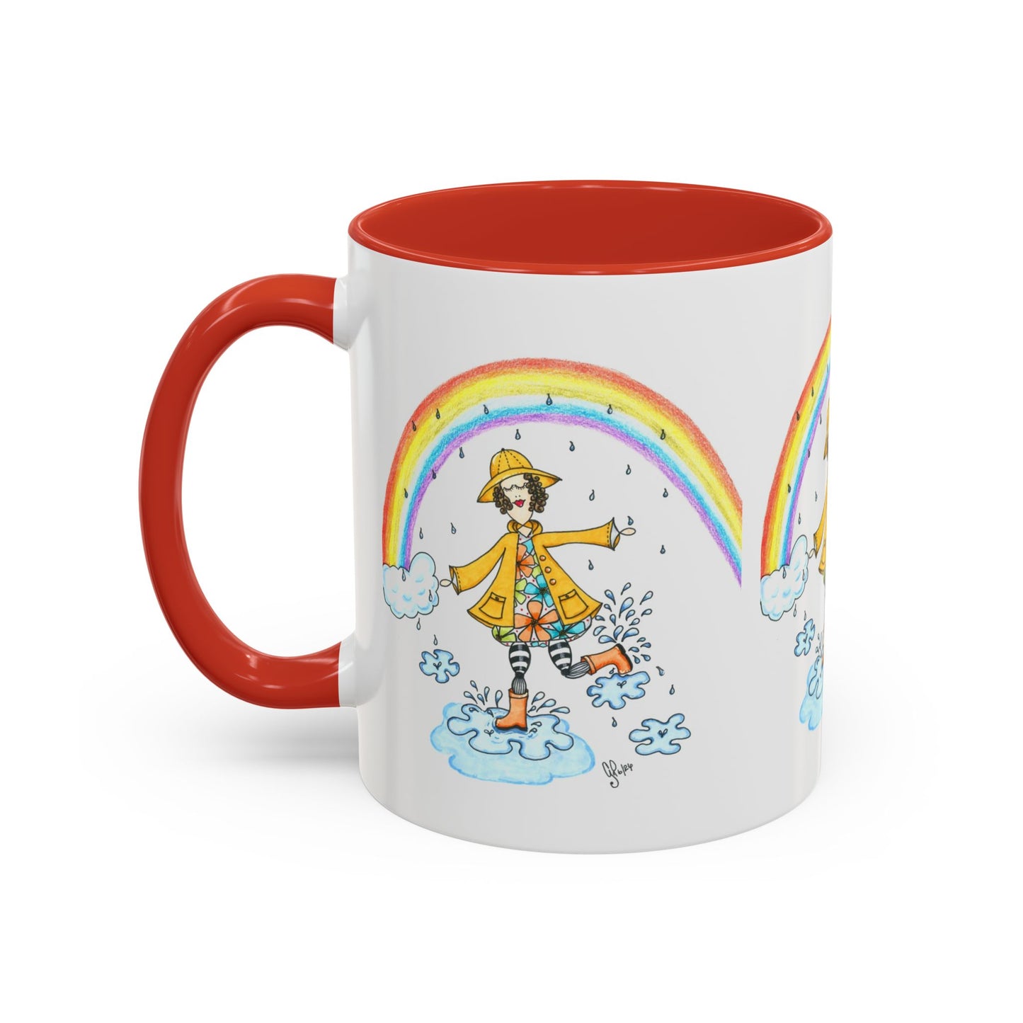 Dancing In The Rain Accent Coffee Mug (11, 15oz)