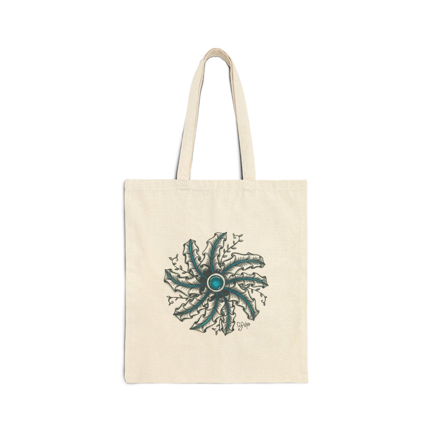 Zen Medallion Cotton Canvas Tote Bag