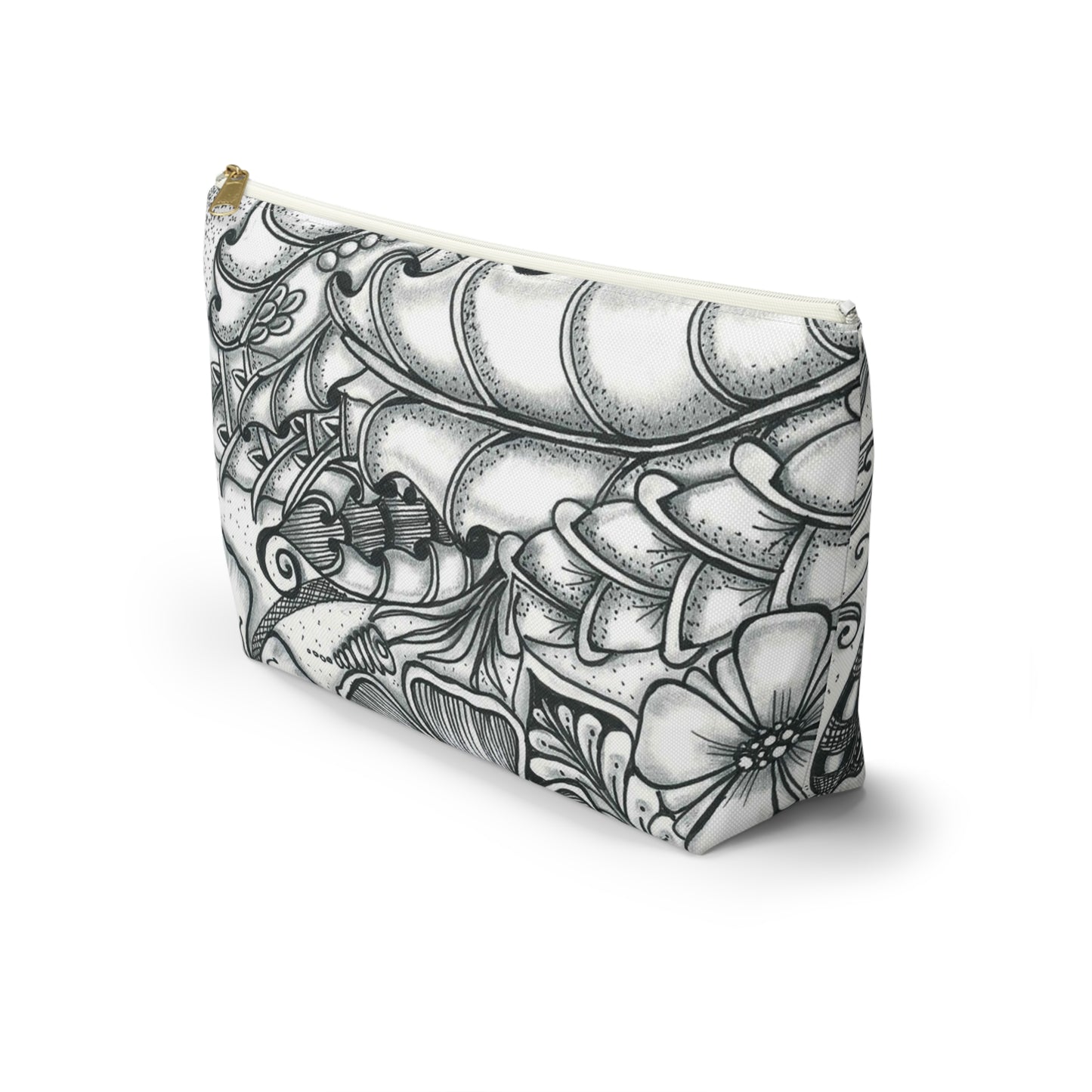 Zen Flowers Accessory Pouch w T-bottom