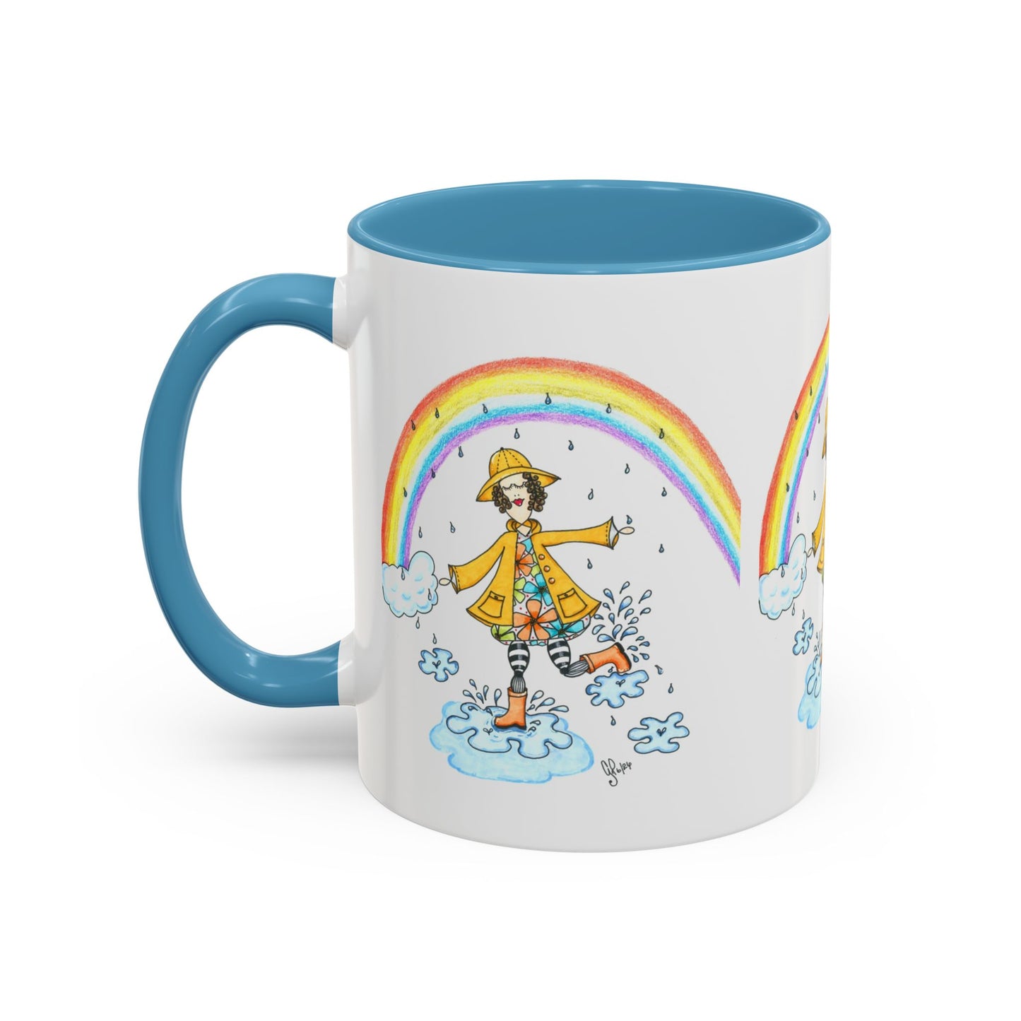 Dancing In The Rain Accent Coffee Mug (11, 15oz)