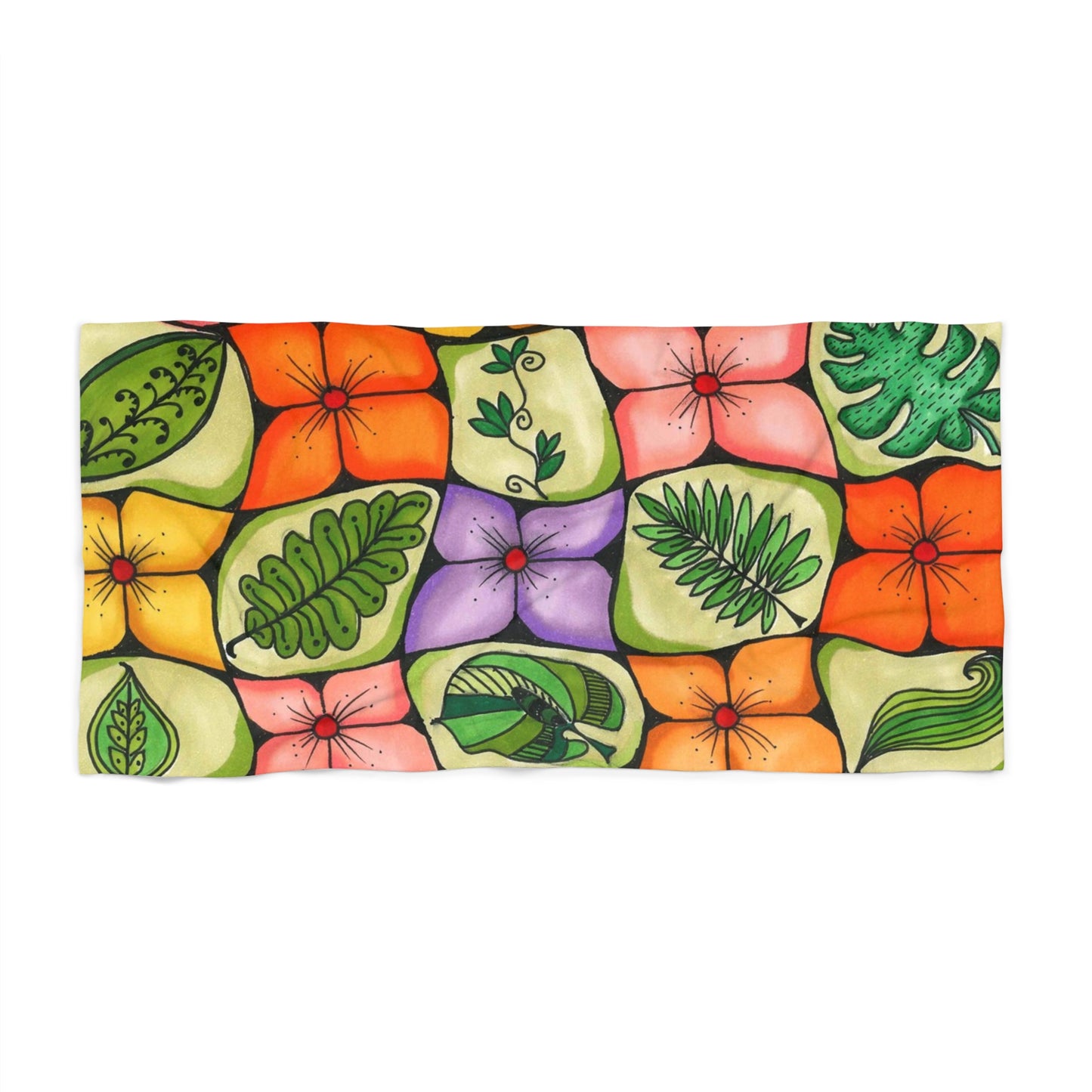 All-Over Flower Beach Towel