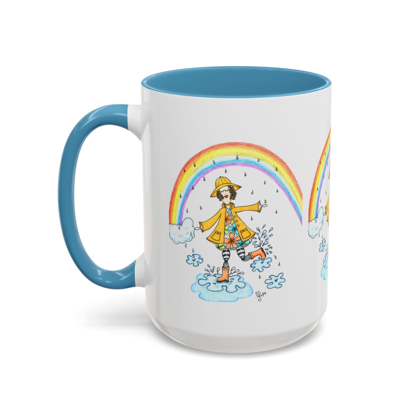 Dancing In The Rain Accent Coffee Mug (11, 15oz)