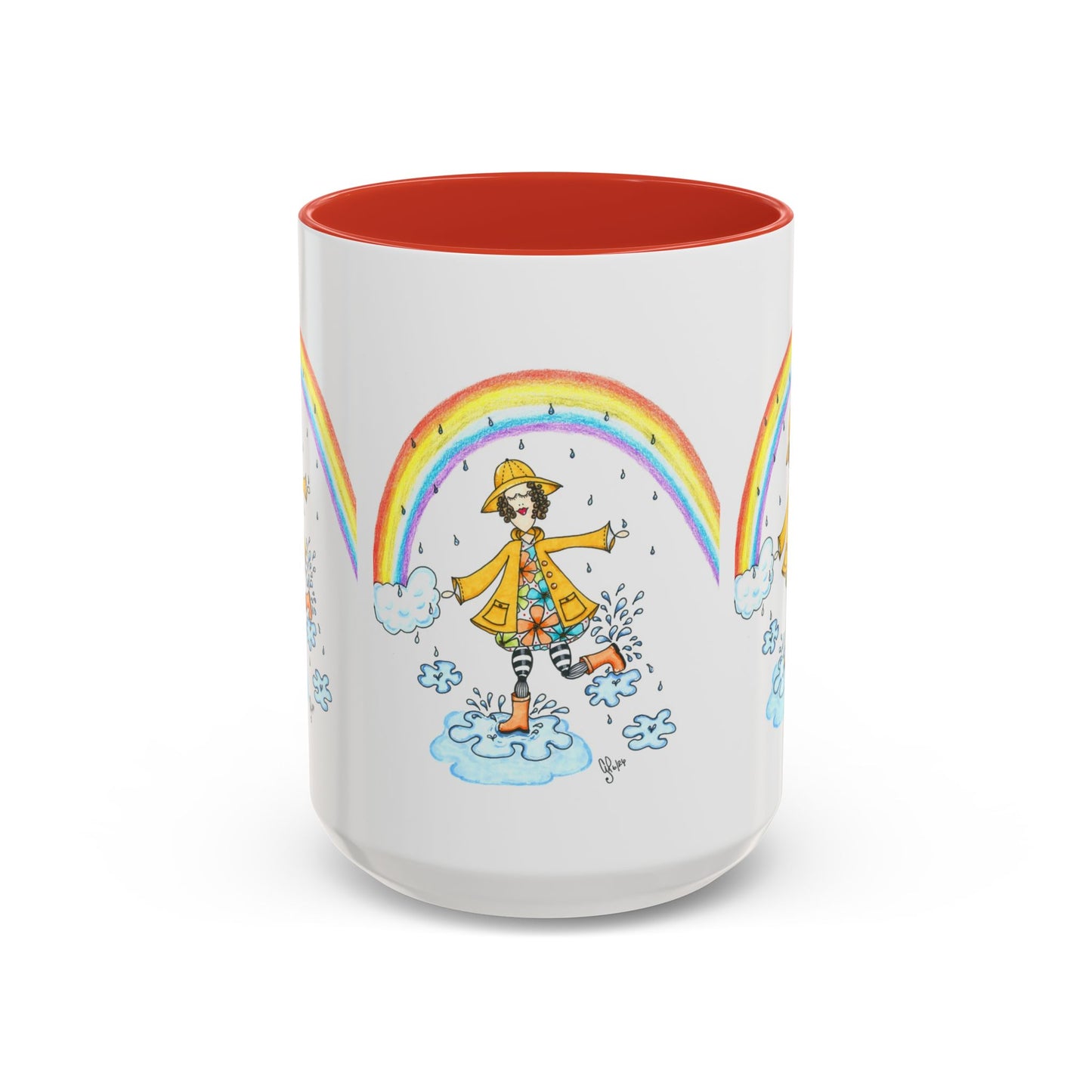 Dancing In The Rain Accent Coffee Mug (11, 15oz)
