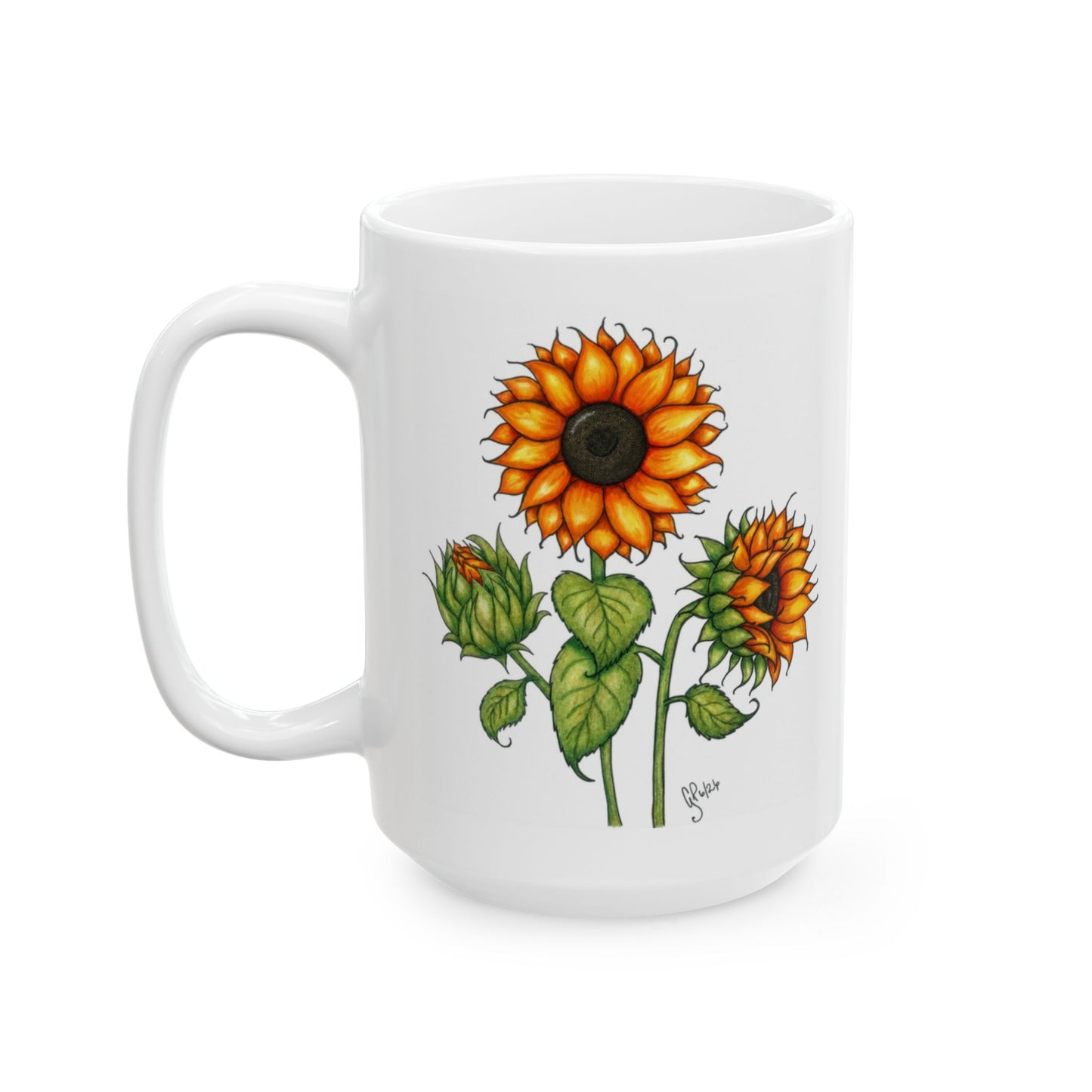 Something About Sunflowers Ceramic Mug, (11oz, 15oz)