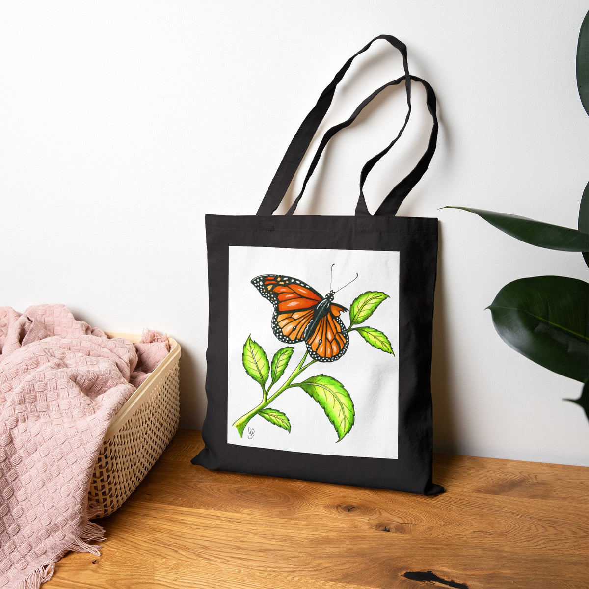 Larry The Butterfly Cotton Canvas Tote Bag