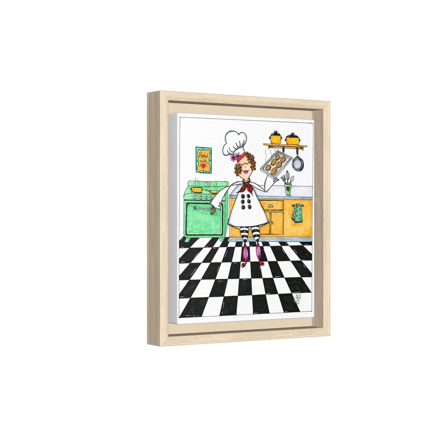 She Bakes! Matte Canvas, Framed (Multi-color)