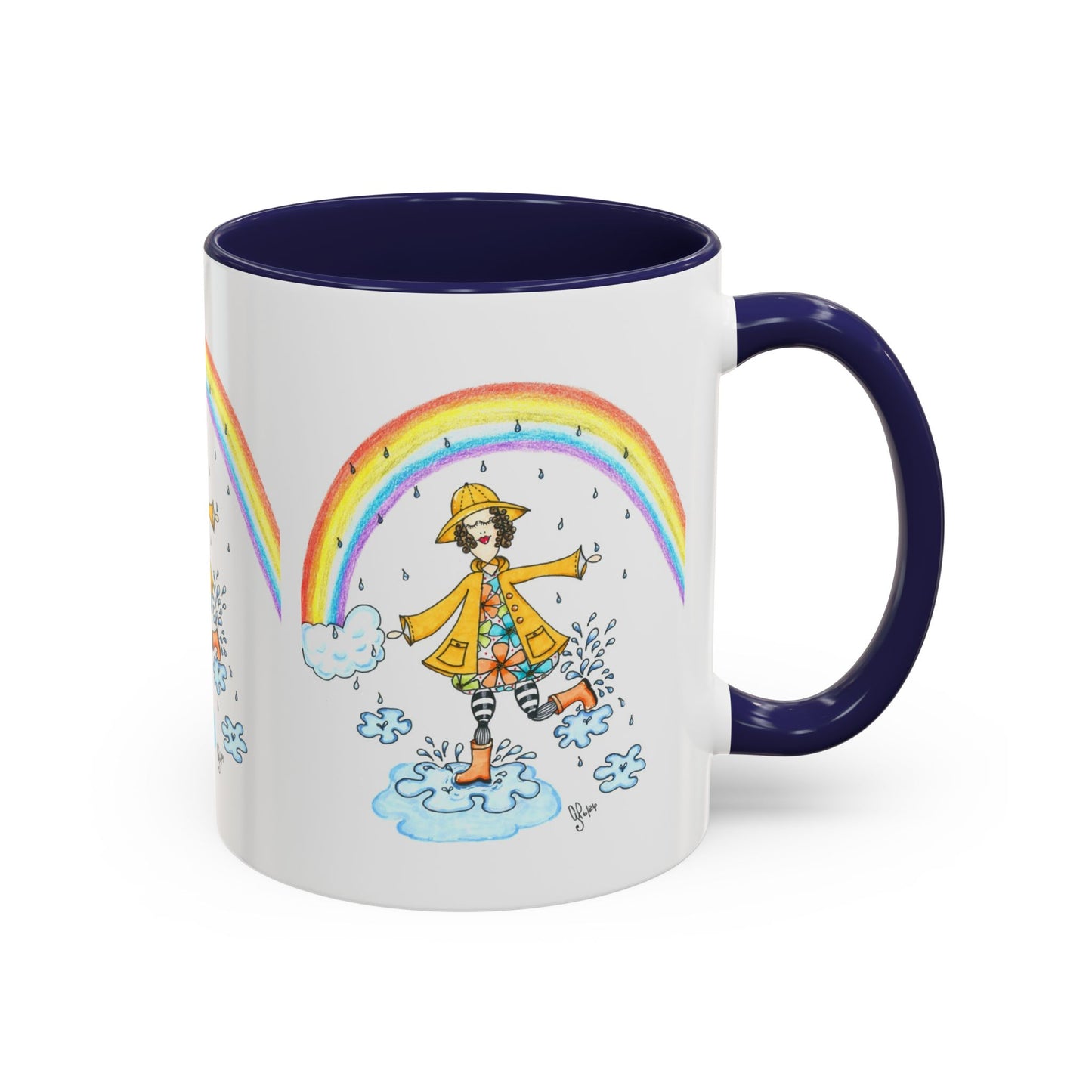 Dancing In The Rain Accent Coffee Mug (11, 15oz)