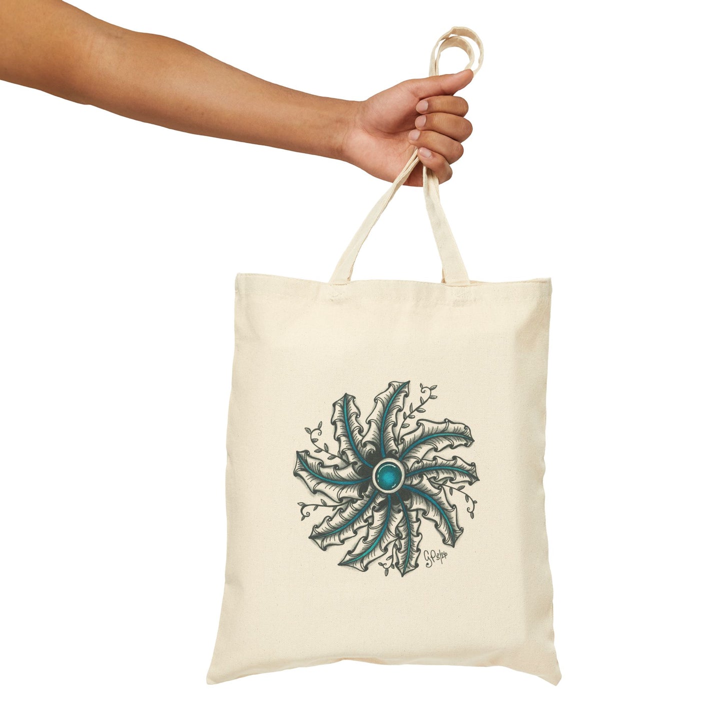 Zen Medallion Cotton Canvas Tote Bag