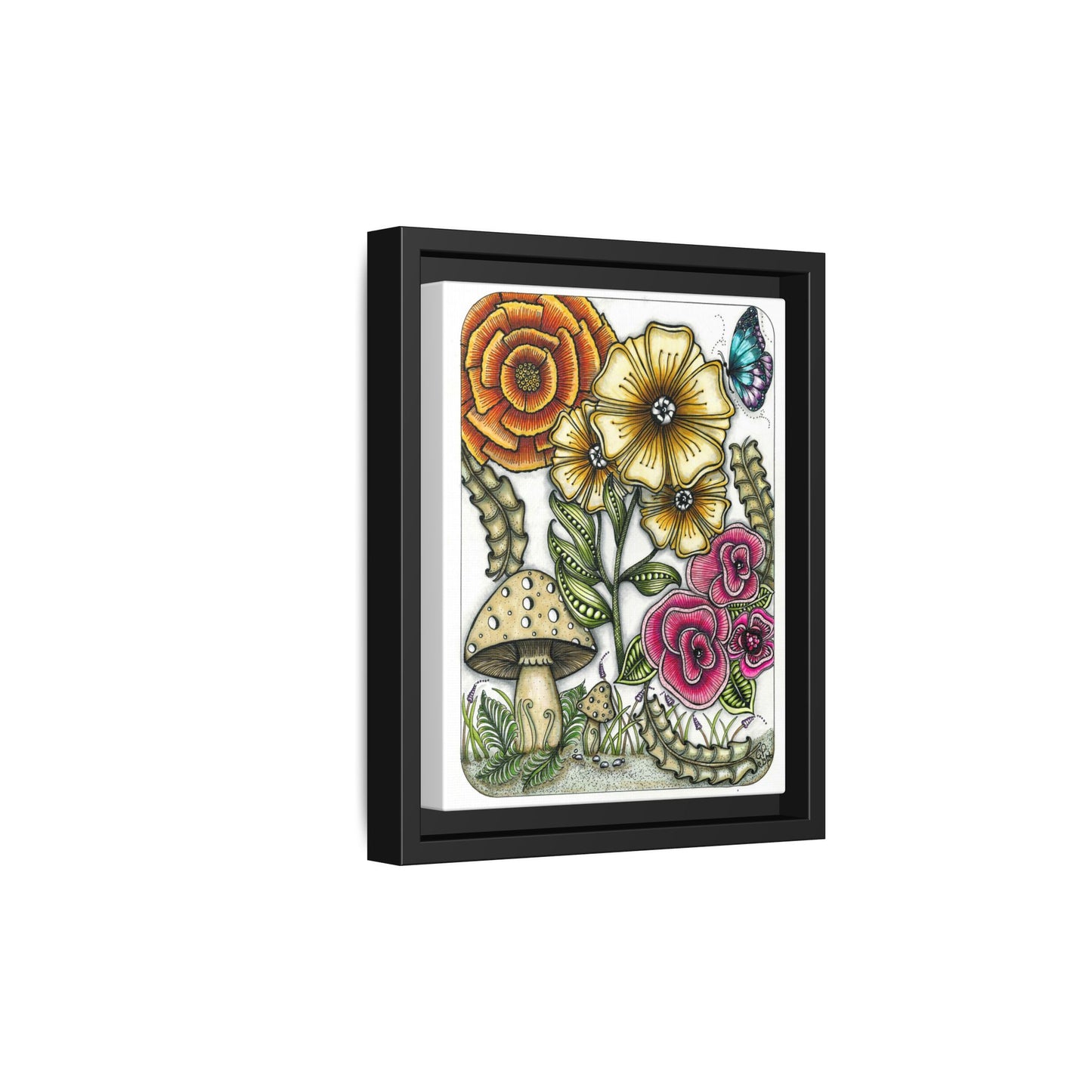 Wild Flowers Matte Canvas, Framed (Multi-color)