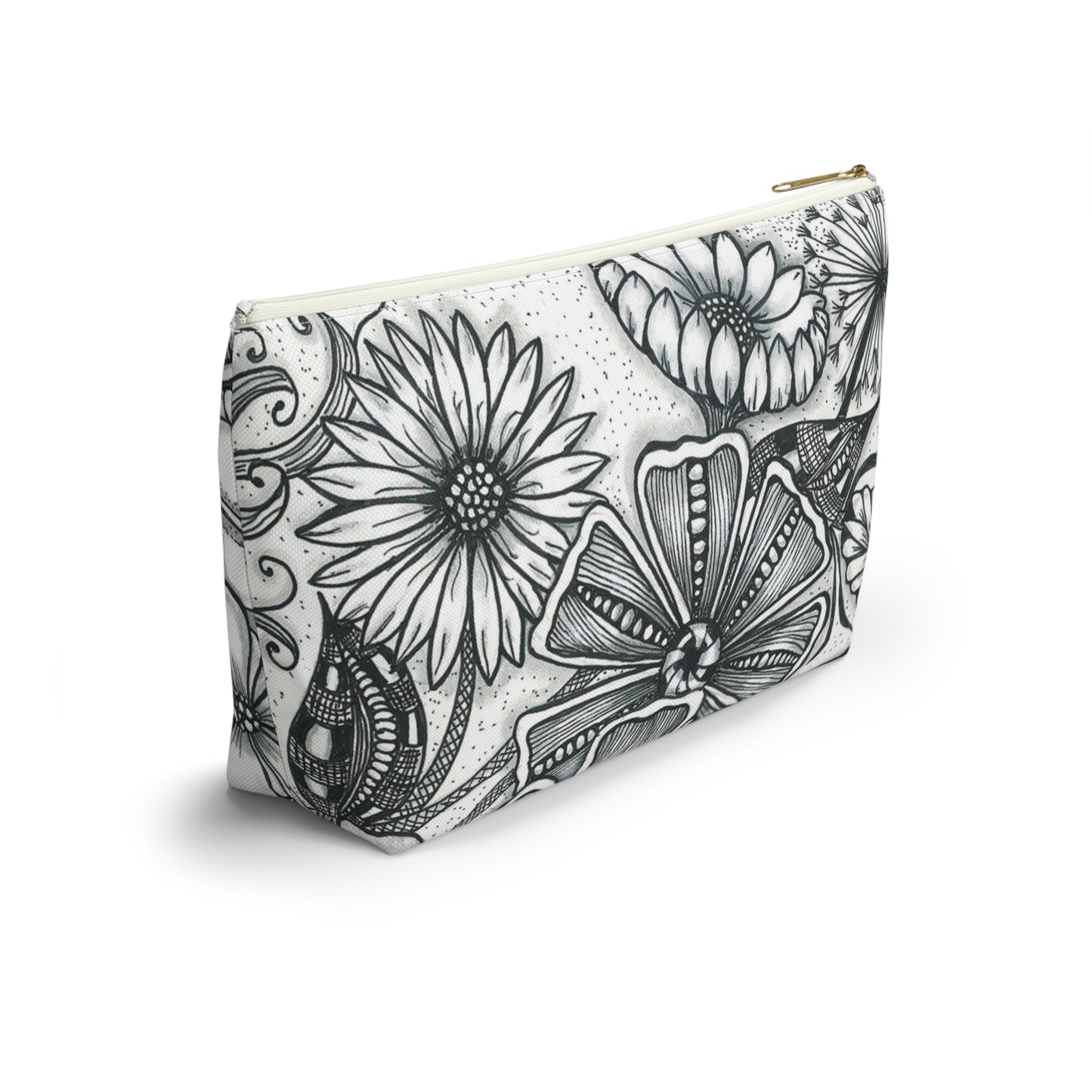 Zen Flowers Accessory Pouch w T-bottom