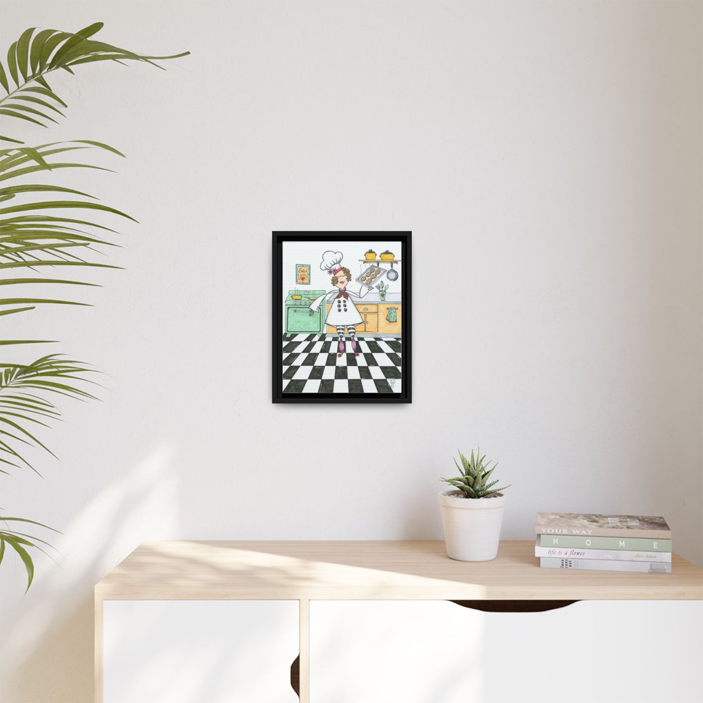 She Bakes! Matte Canvas, Framed (Multi-color)