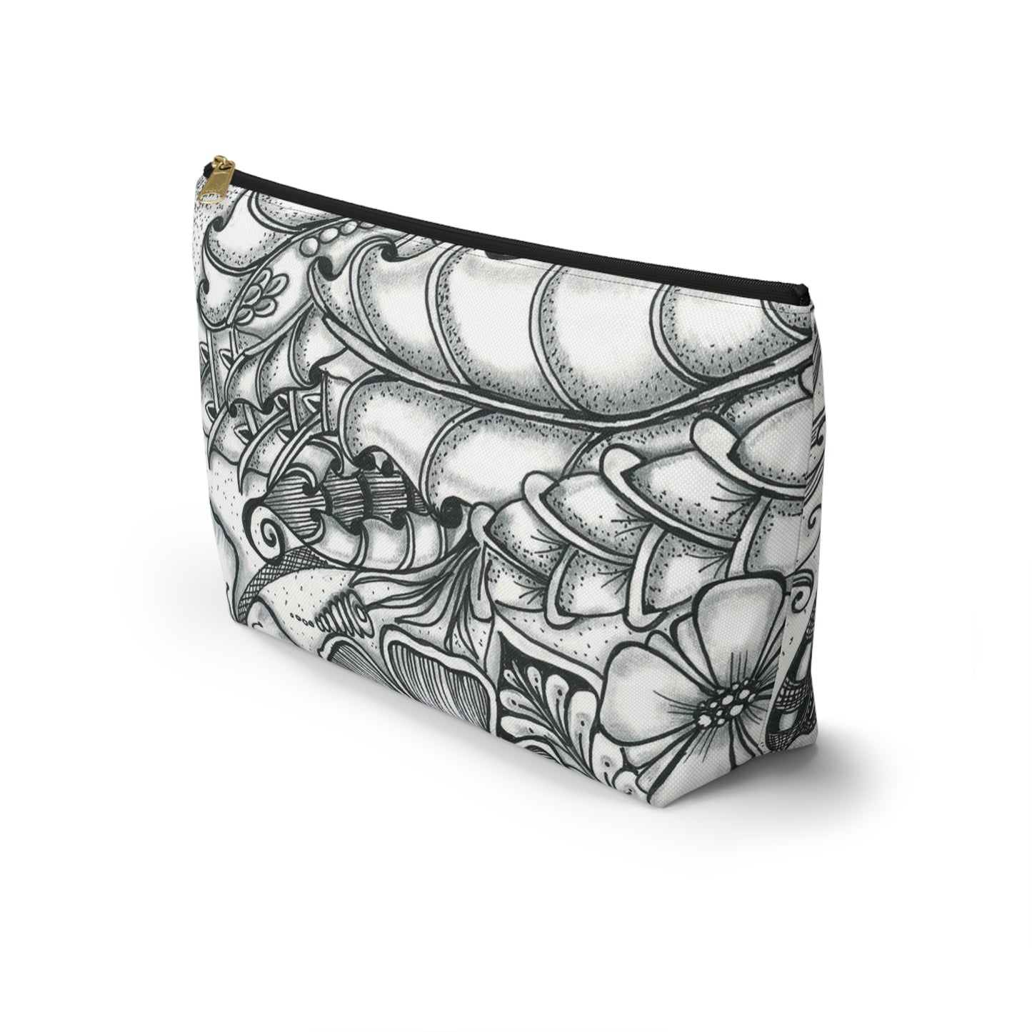 Zen Flowers Accessory Pouch w T-bottom