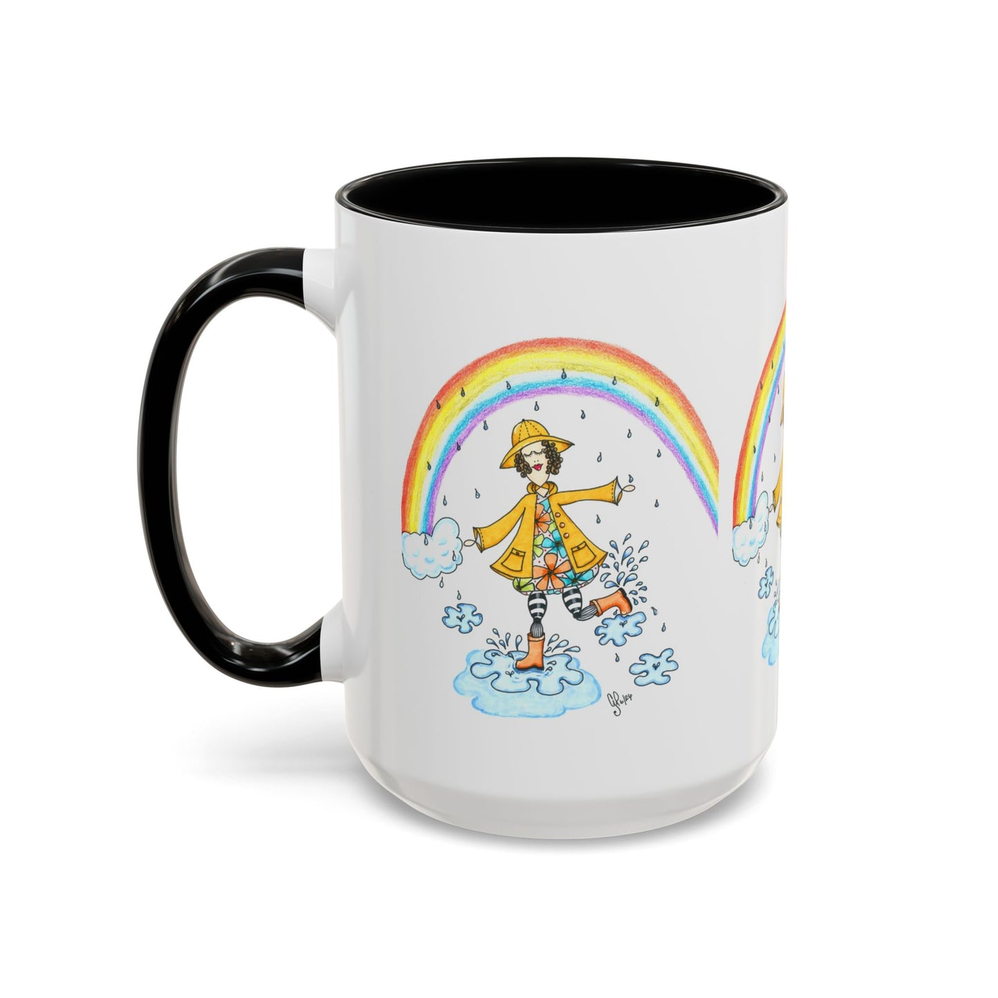 Dancing In The Rain Accent Coffee Mug (11, 15oz)
