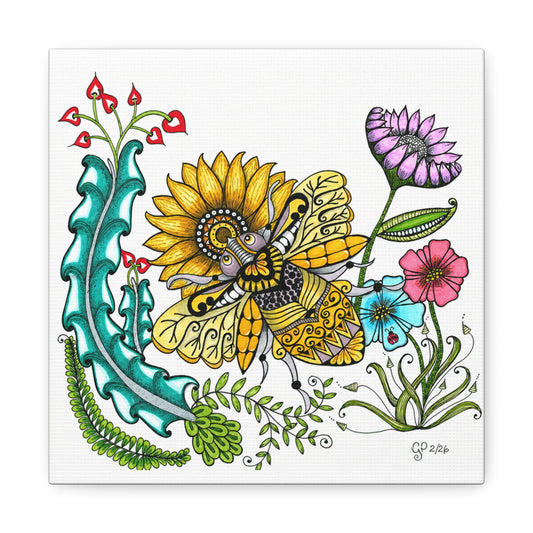 Boho Bumblebee Matte Canvas, Stretched, 1.25"