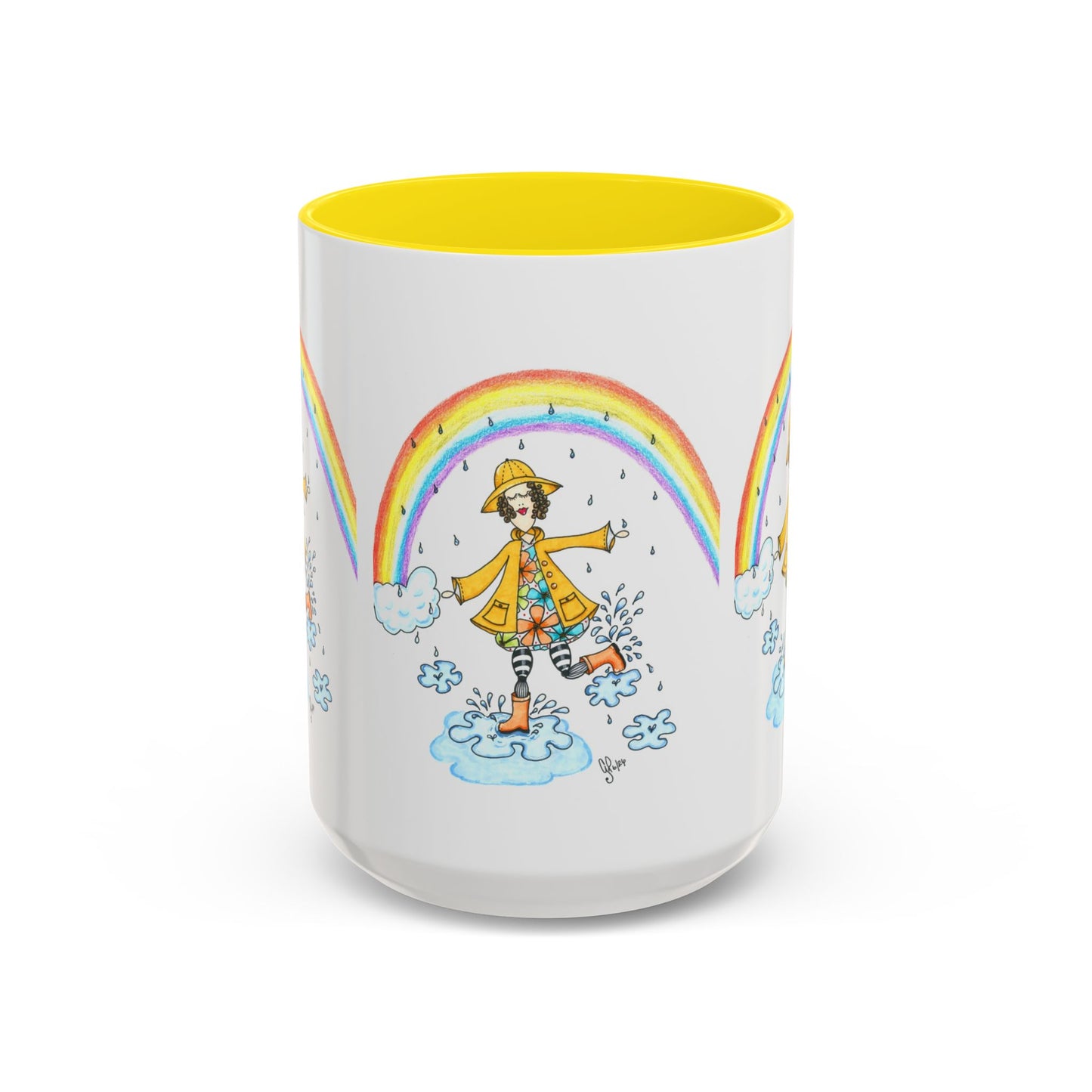 Dancing In The Rain Accent Coffee Mug (11, 15oz)